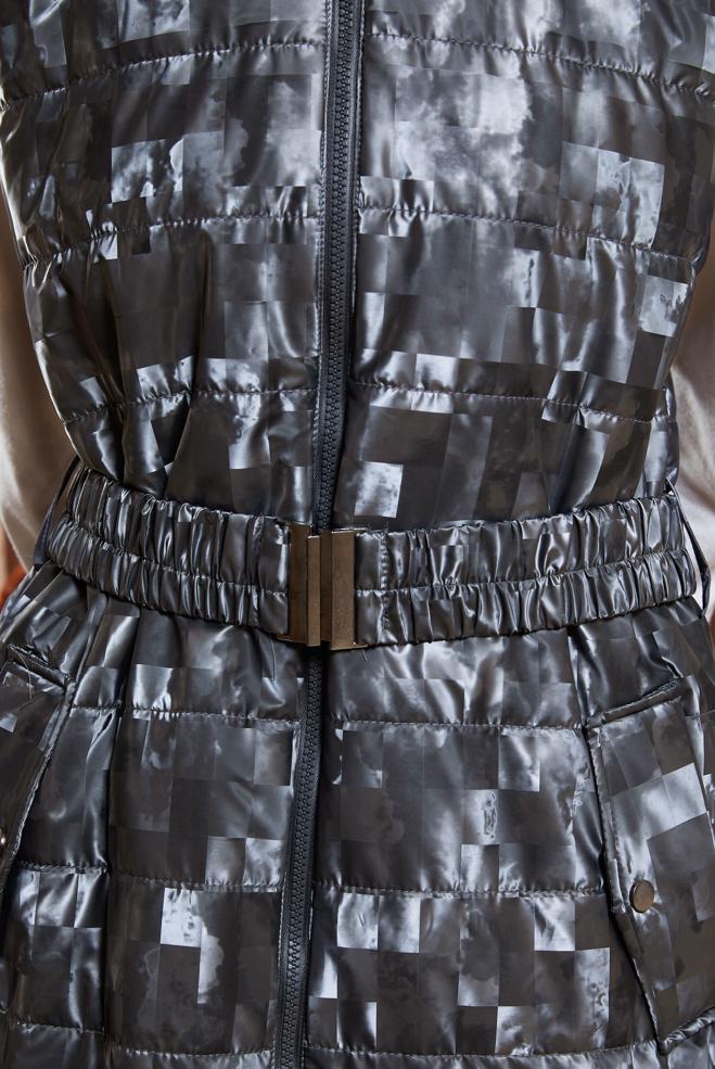 Vêtements hijab GRIS GILET DOUDOUNE CEINTURÉ 90526 - ALVİNA