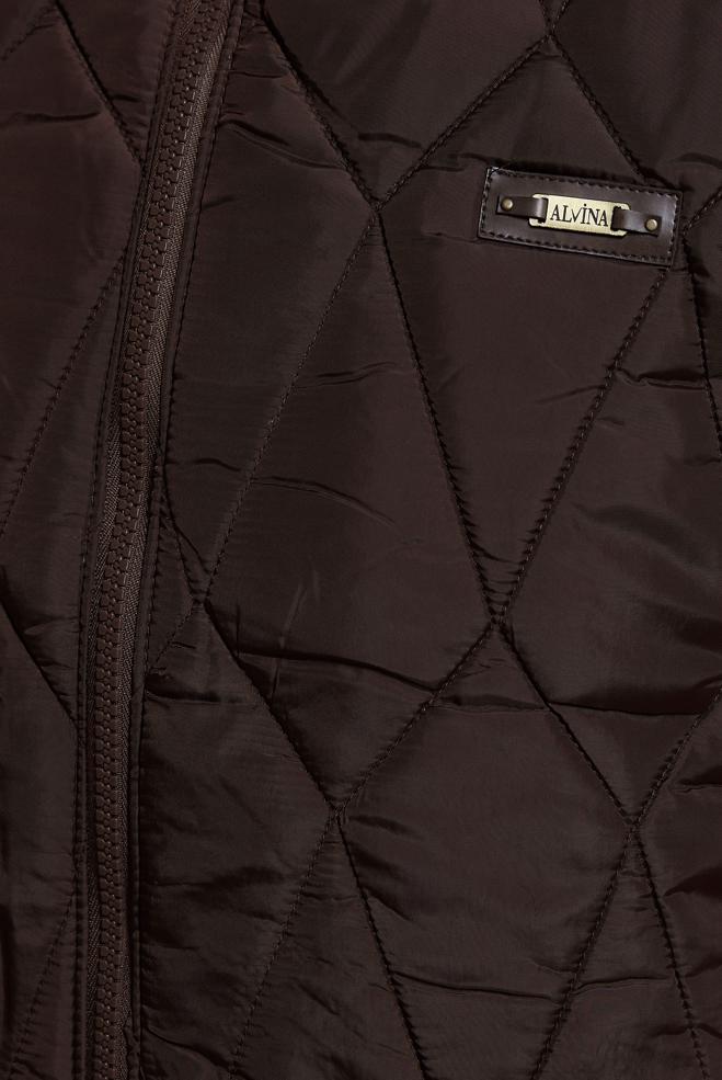 Vêtements hijab BRUN GILET DOUDOUNE À CAPUCHE 90528 - ALVİNA