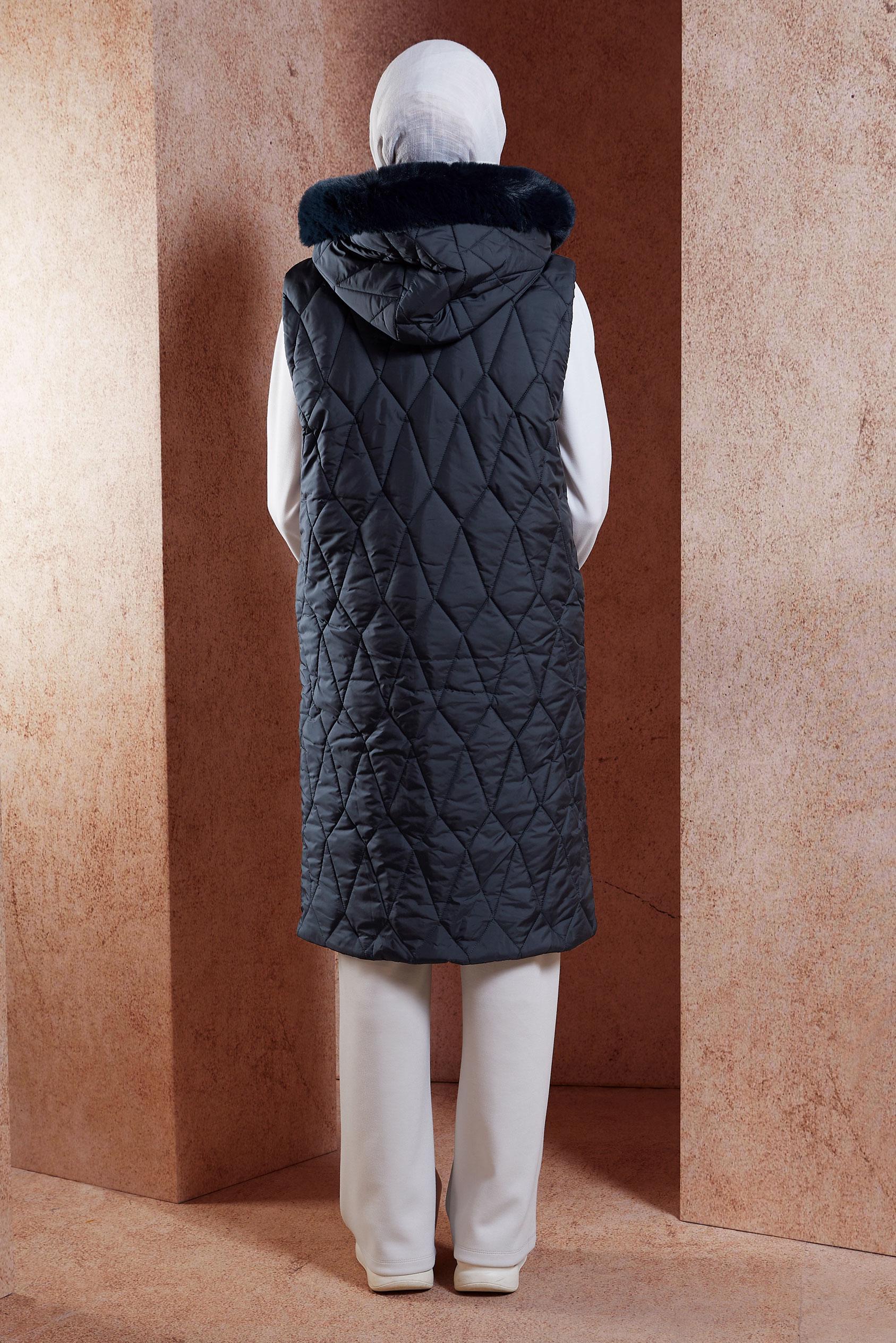 Vêtements hijab BLEU MARINE GILET DOUDOUNE À CAPUCHE 90528