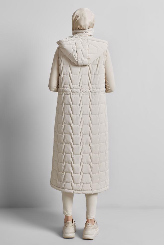Vêtements hijab BEIGE GILET À CAPUCHE 90529 - ALVİNA