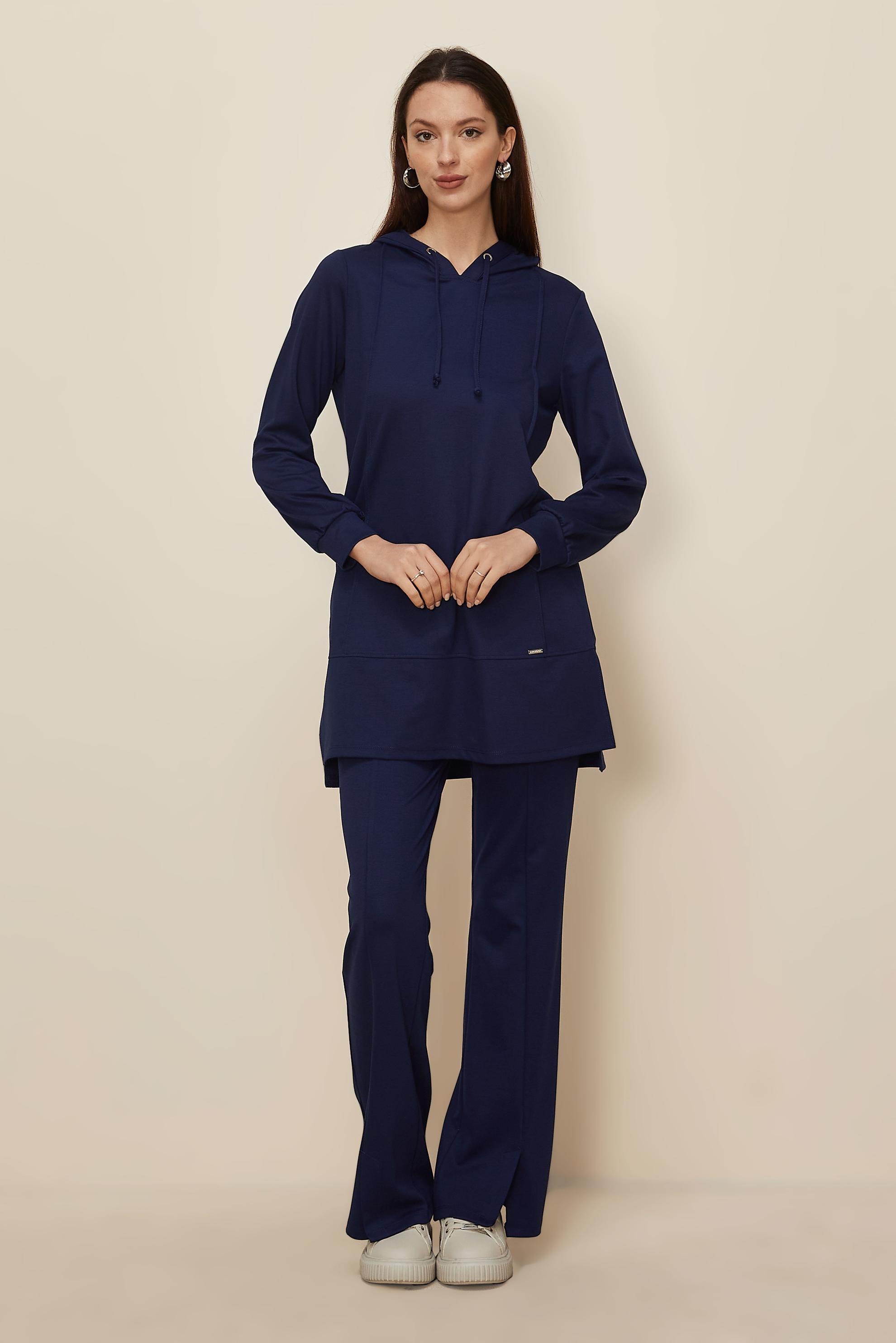 Vêtements hijab BLEU MARINE ENSEMBLE PANTALON À CAPUCHE 45214-1