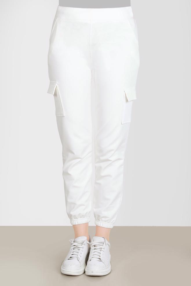 Hijab clothing WHITE POCKET DETAIL TRACKSUIT PANTS 70398  - ALVİNA
