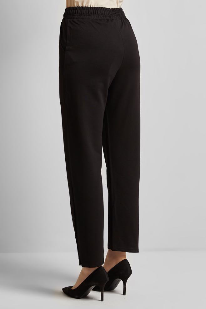 Hijab clothing BLACK ELASTIC WAIST TRACKSUIT PANTS 70570 - ALVİNA