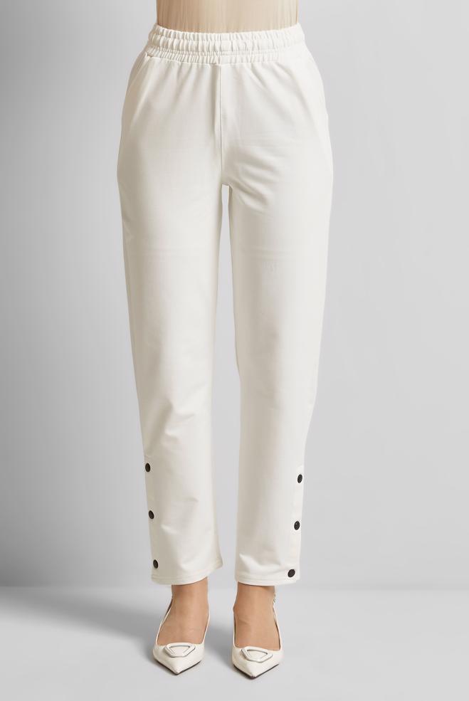 Hijab clothing WHITE ELASTIC WAIST TRACKSUIT PANTS 70570 - ALVİNA