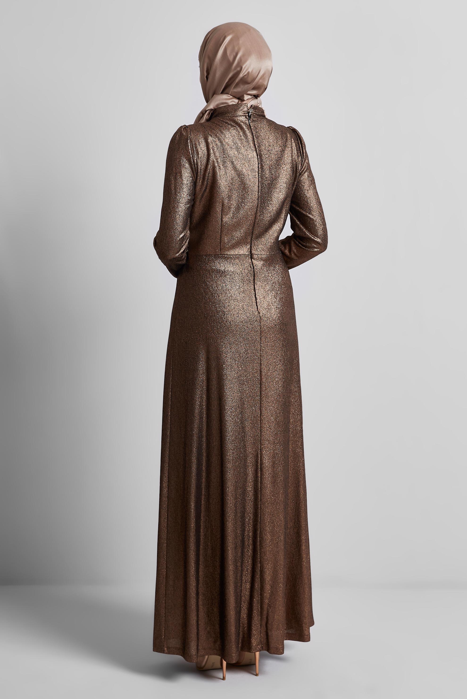 Tesettür giyim SİYAH TAŞ DETAYLI ABİYE ELBİSE 50432