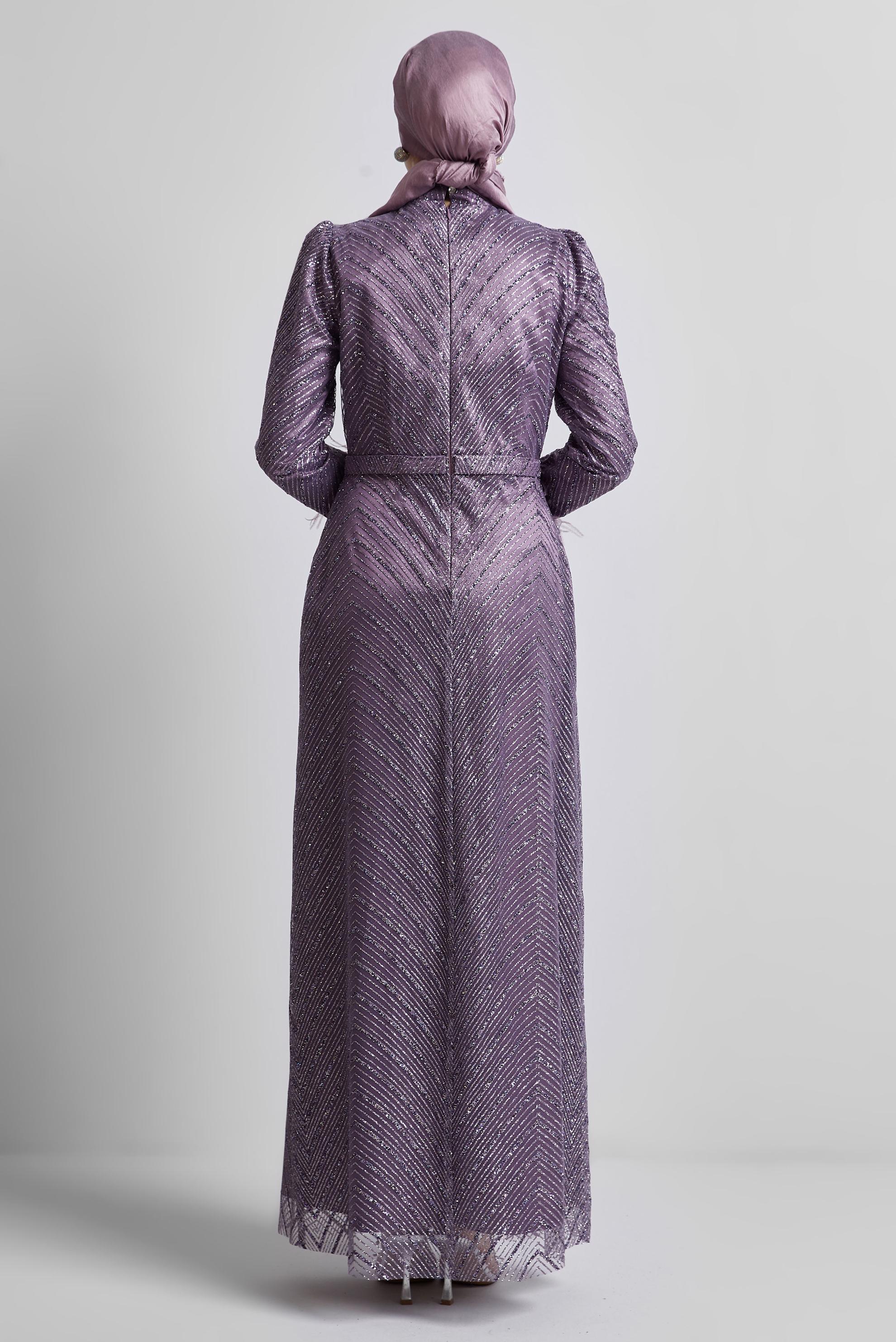 Hijab clothing PURPLE GLITTERY EVENING DRESS 50449