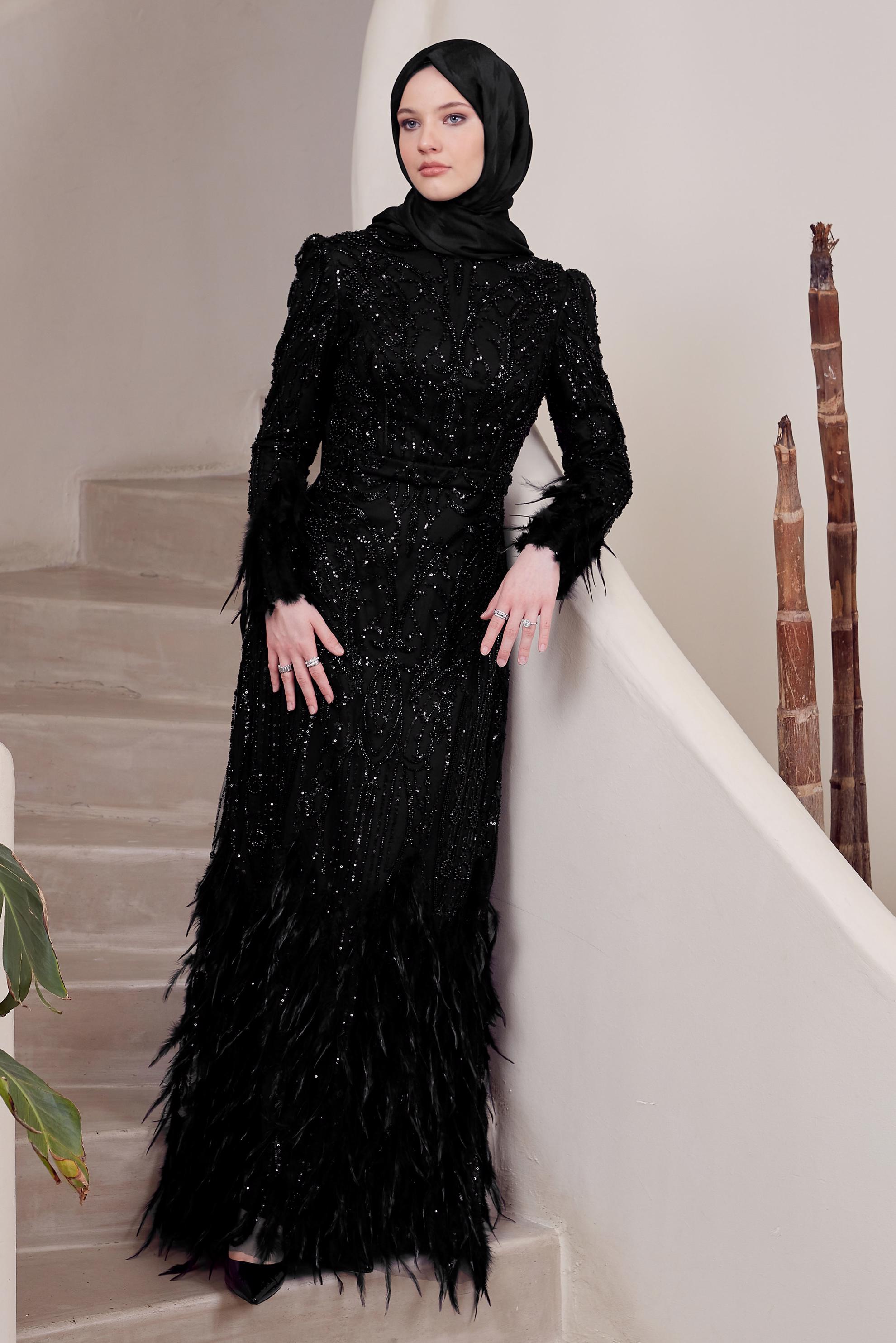 Vêtements hijab NOIR ROBE DE SOIRÉE À PAILLETTES 50501