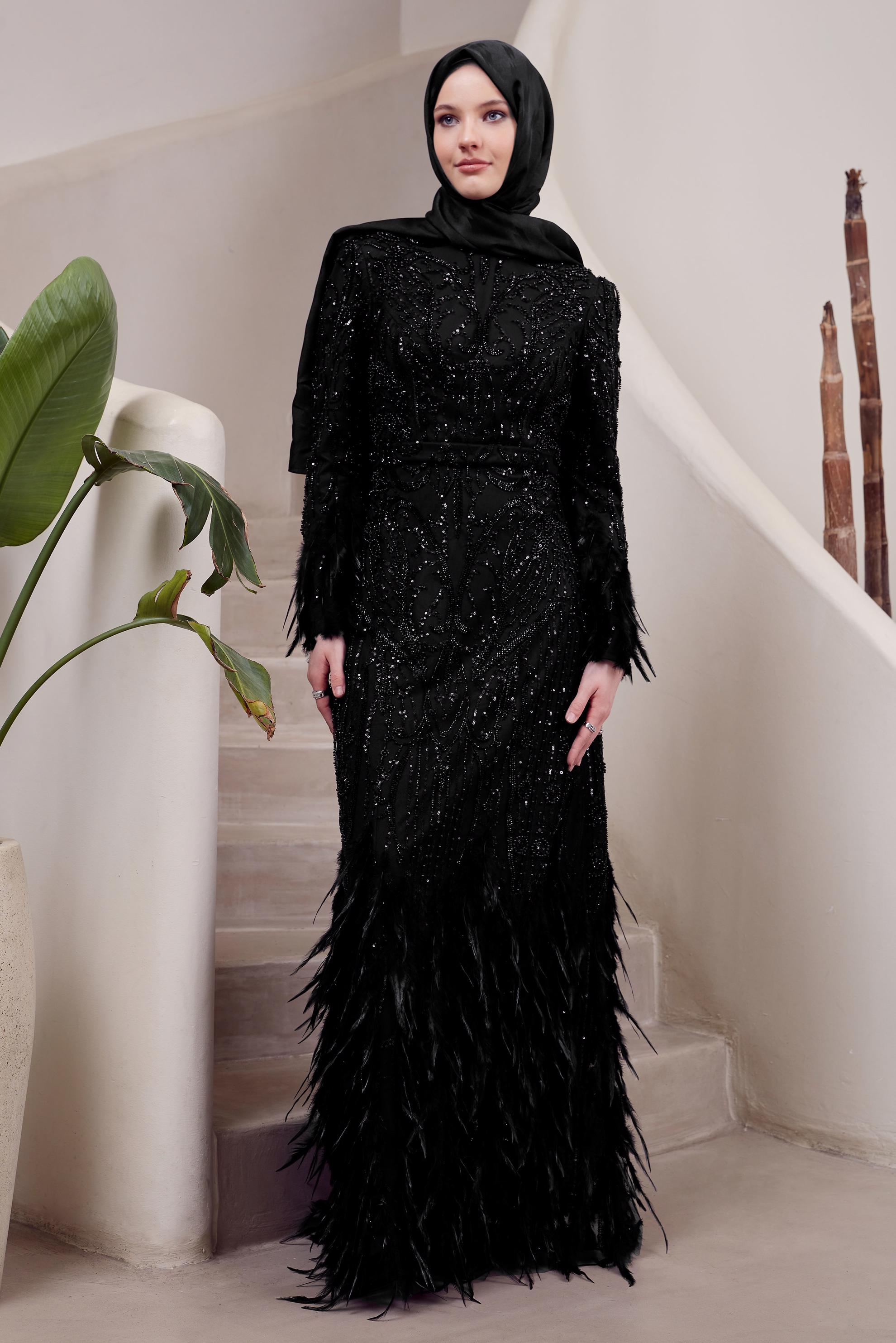 Vêtements hijab NOIR ROBE DE SOIRÉE À PAILLETTES 50501