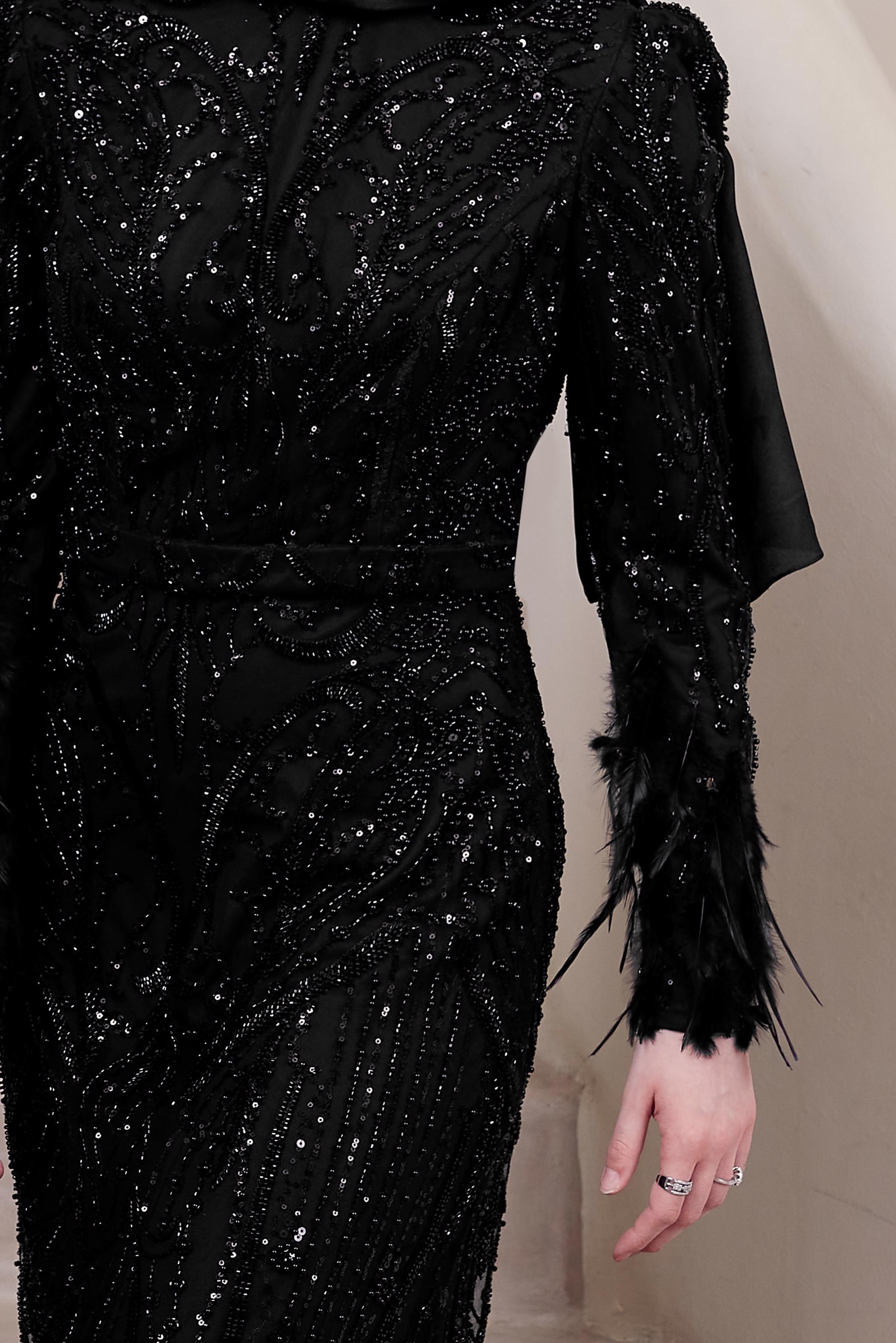 Vêtements hijab NOIR ROBE DE SOIRÉE À PAILLETTES 50501