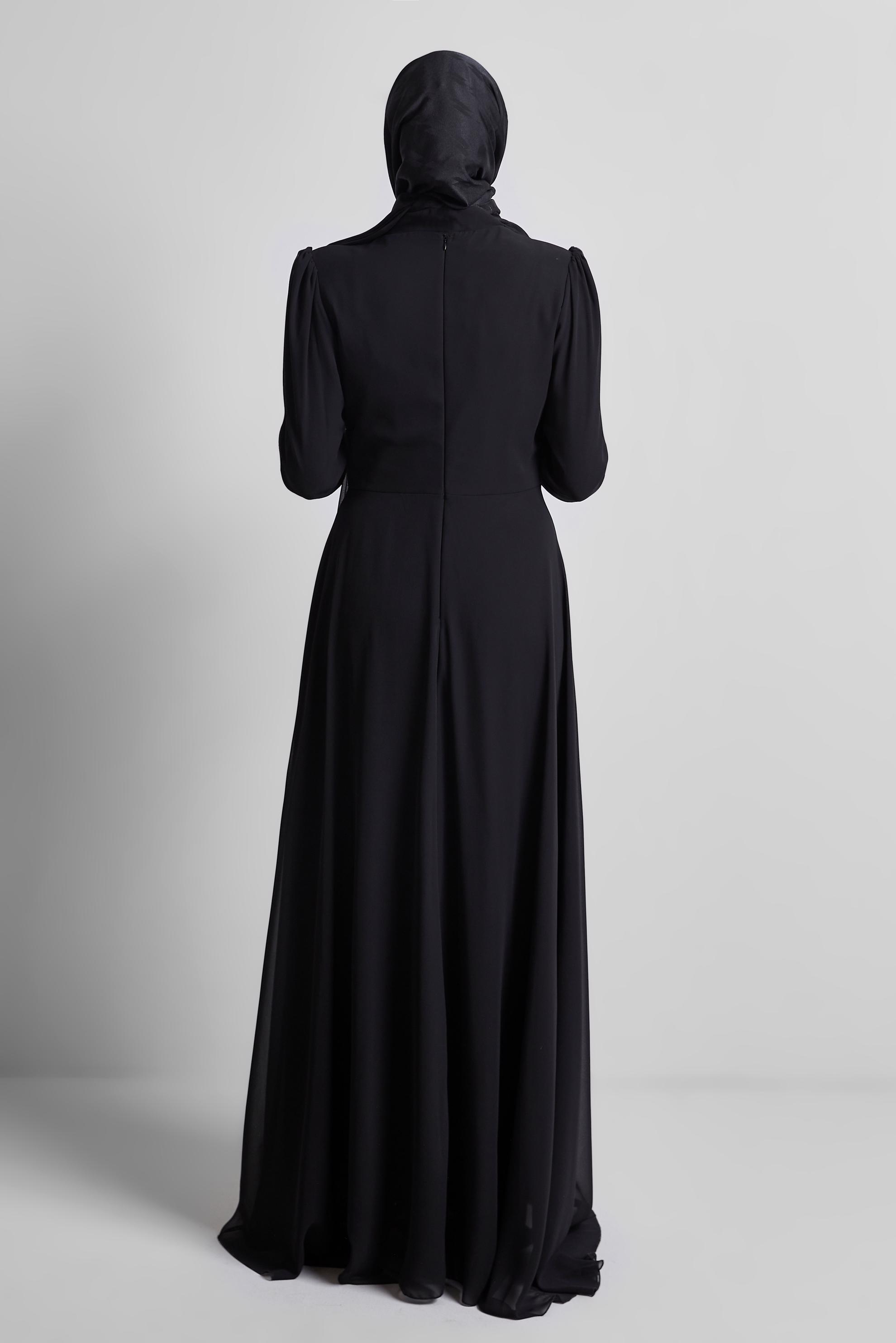 Vêtements hijab NOIR ROBE DE SOIRÉE EN MOUSSELINE 50503