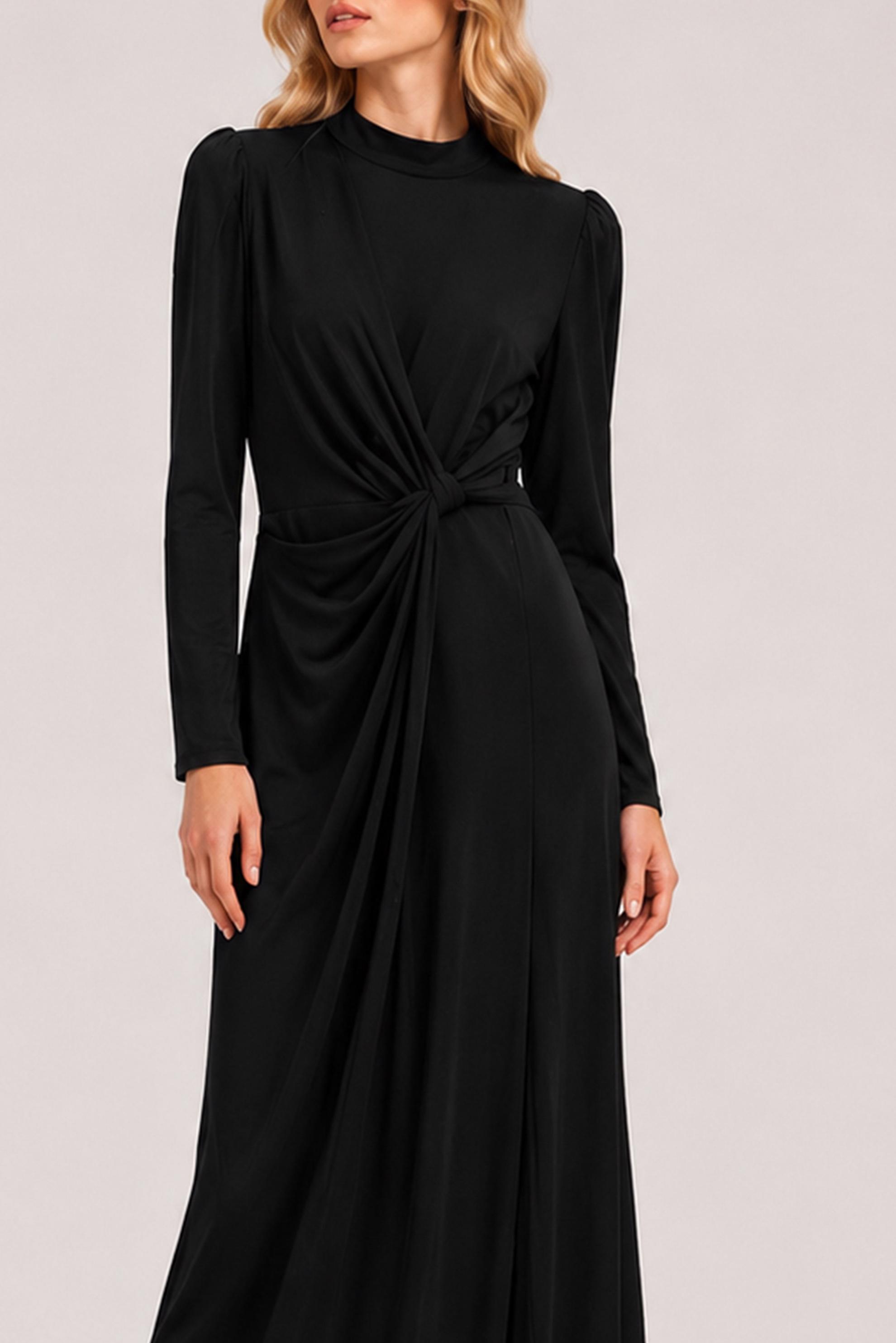 Vêtements hijab NOIR ROBE DE SOIRÉE DÉTAIL DRAPÉ 50529