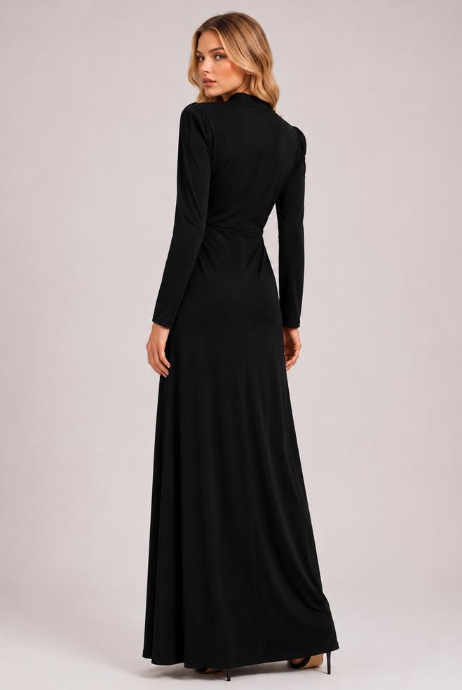 Vêtements hijab NOIR 50529 CORERA ABİYE ELBİSE 38-44 TEK40 - ALVİNA