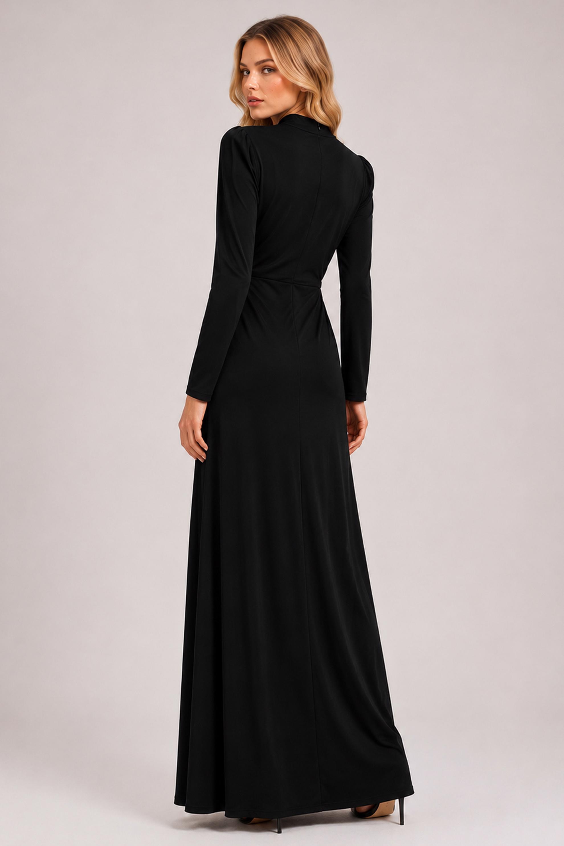 Vêtements hijab NOIR ROBE DE SOIRÉE DÉTAIL DRAPÉ 50529