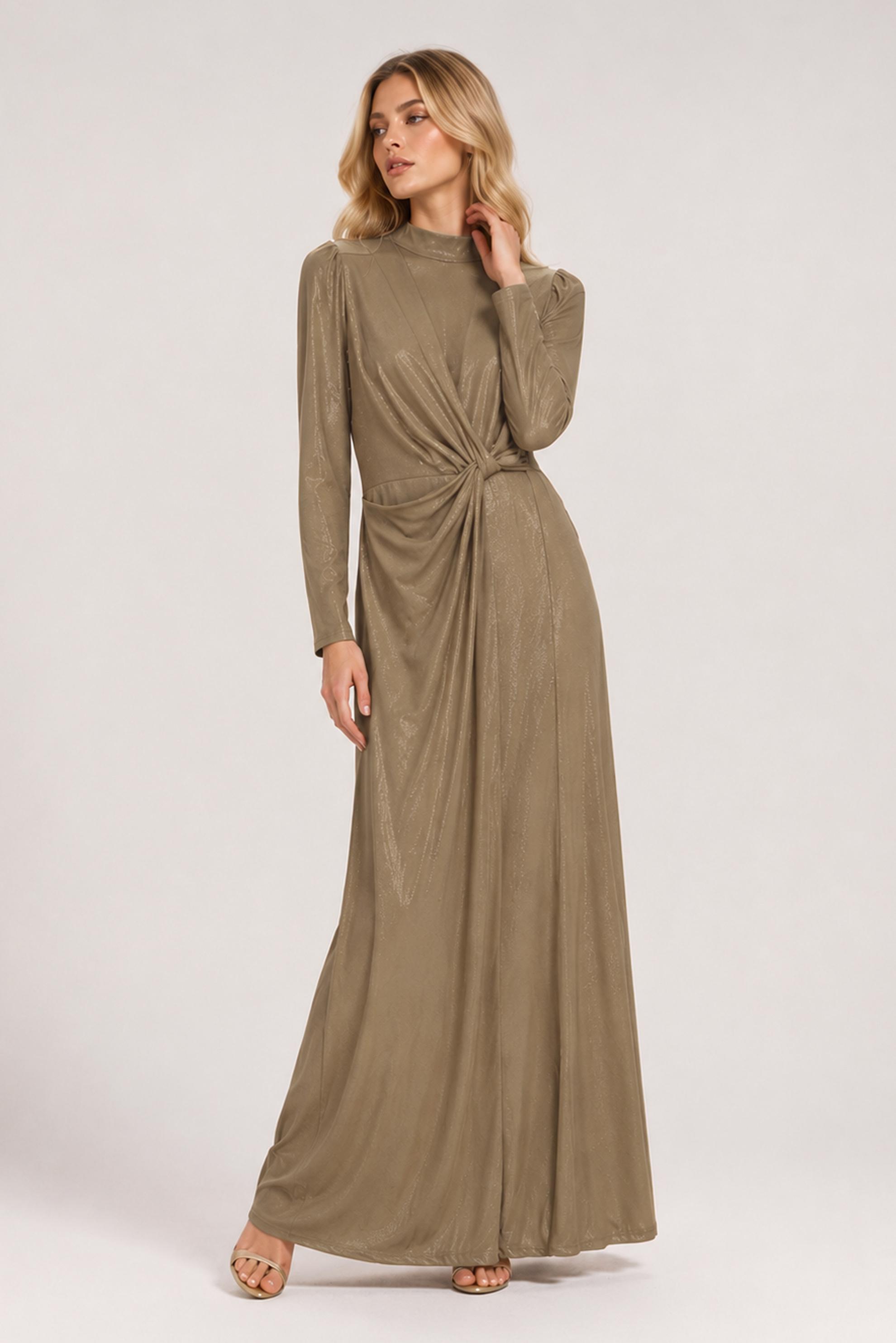 Vêtements hijab BEIGE ROBE DE SOIRÉE DÉTAIL DRAPÉ 50529