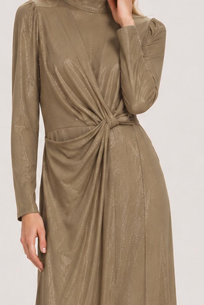 Vêtements hijab BEIGE 50529 CORERA ABİYE ELBİSE 38-44 TEK40 - ALVİNA