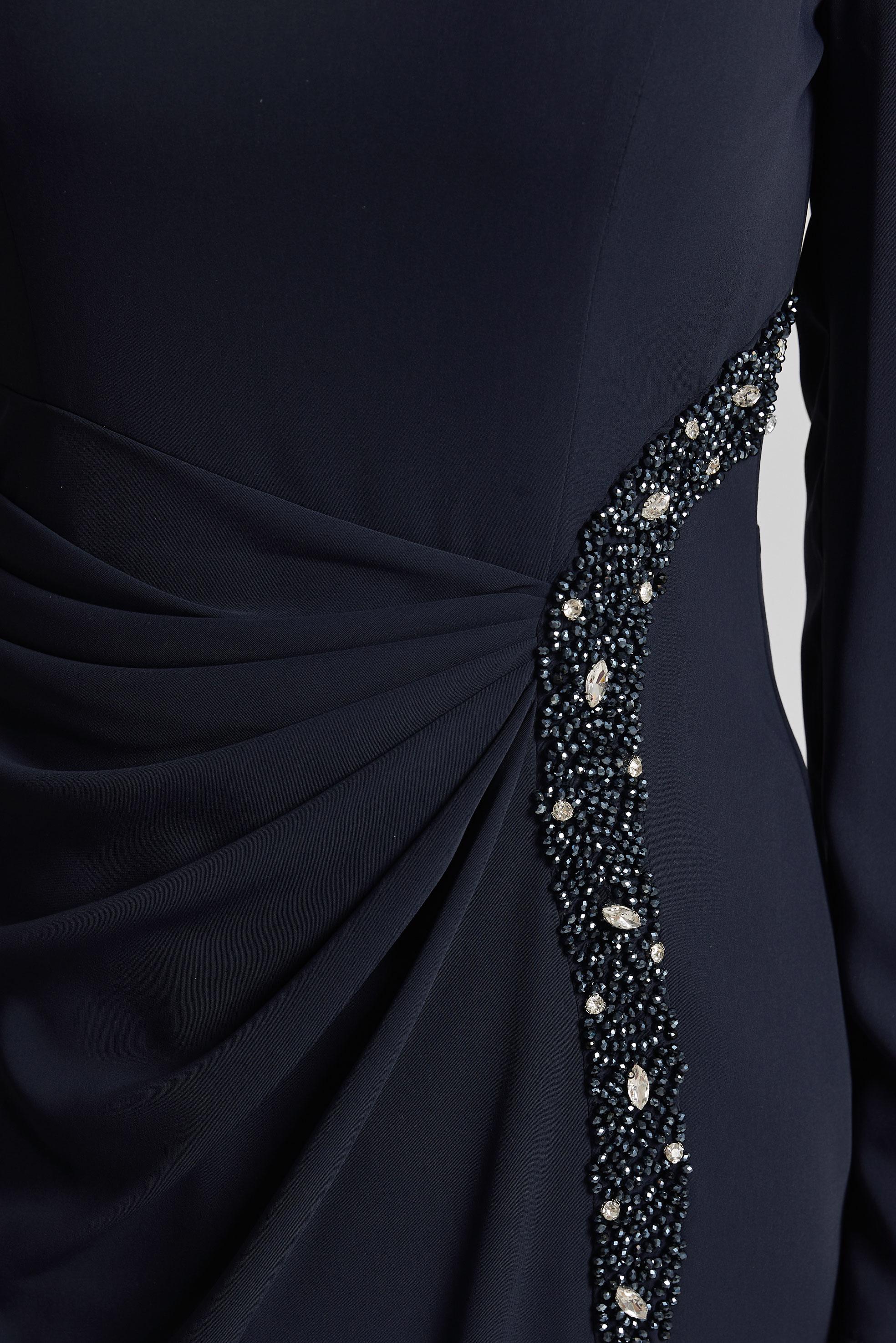 Tesettür giyim LACİVERT TAŞ DETAYLI ABİYE ELBİSE 50531