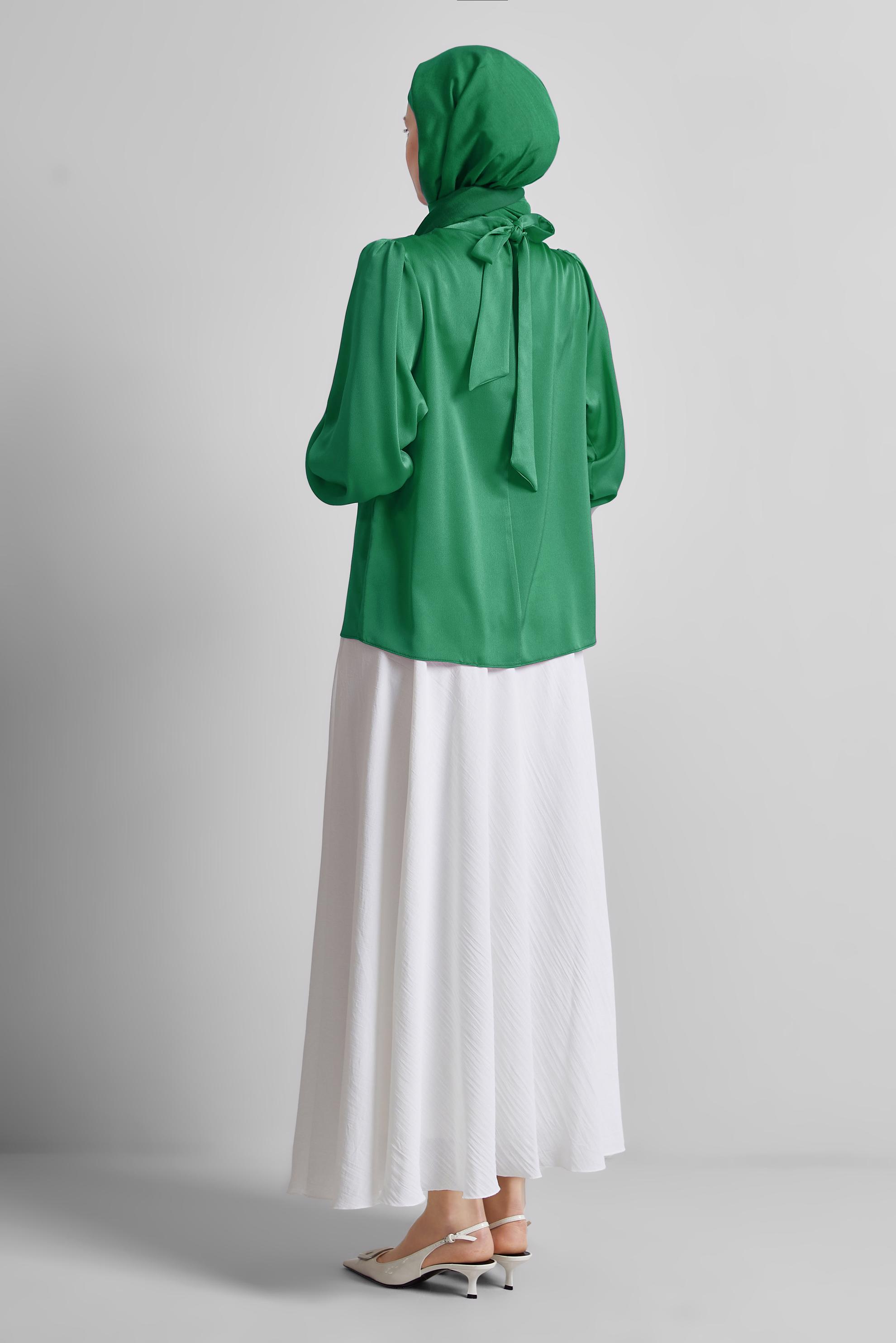 Vêtements hijab BEIGE 44711 BABİL SATEN BLUZ 38-44 TEK40