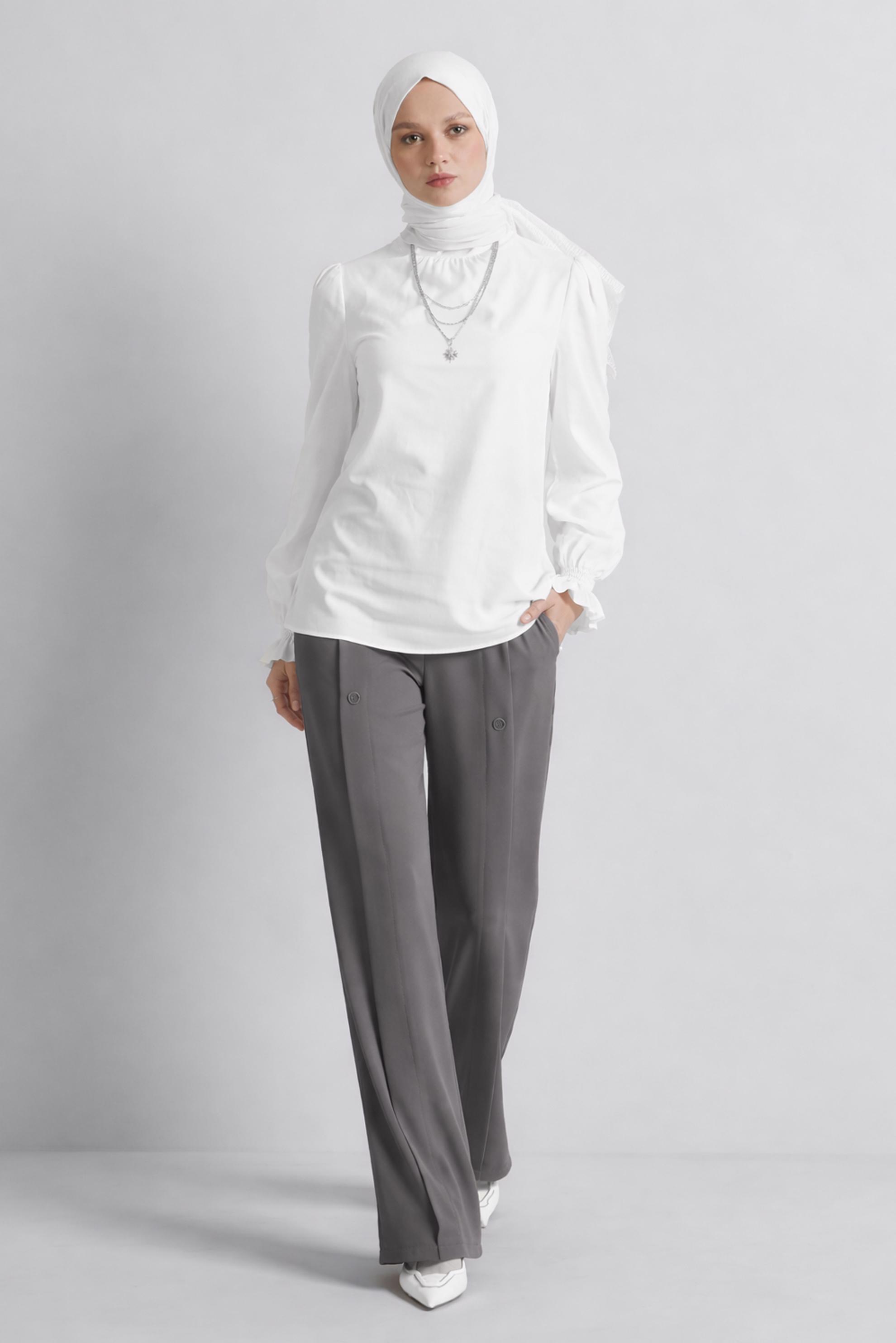 Hijab clothing WHITE 45341 44536 BLUZ 38-44 TEK 40