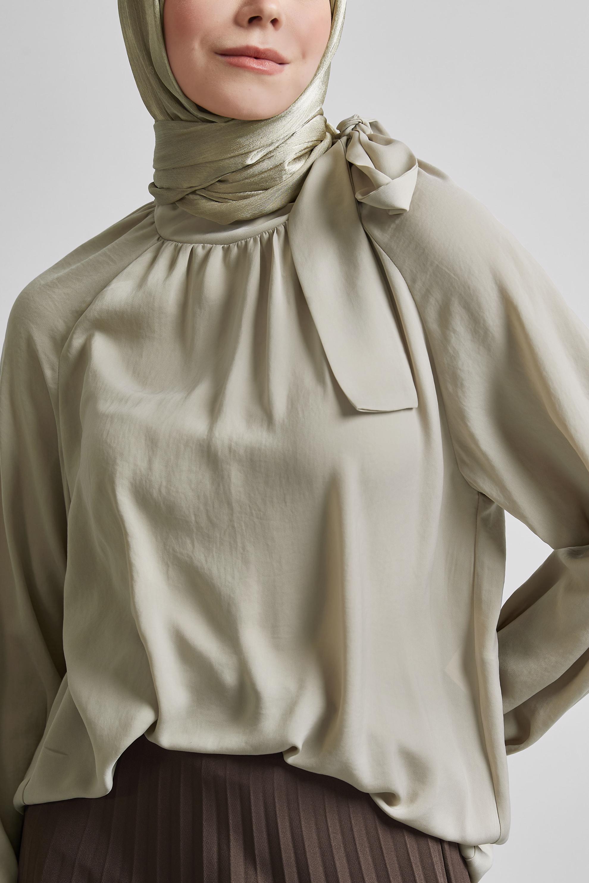 Tesettür giyim KUM BAĞLAMA DETAYLI BLUZ 45394