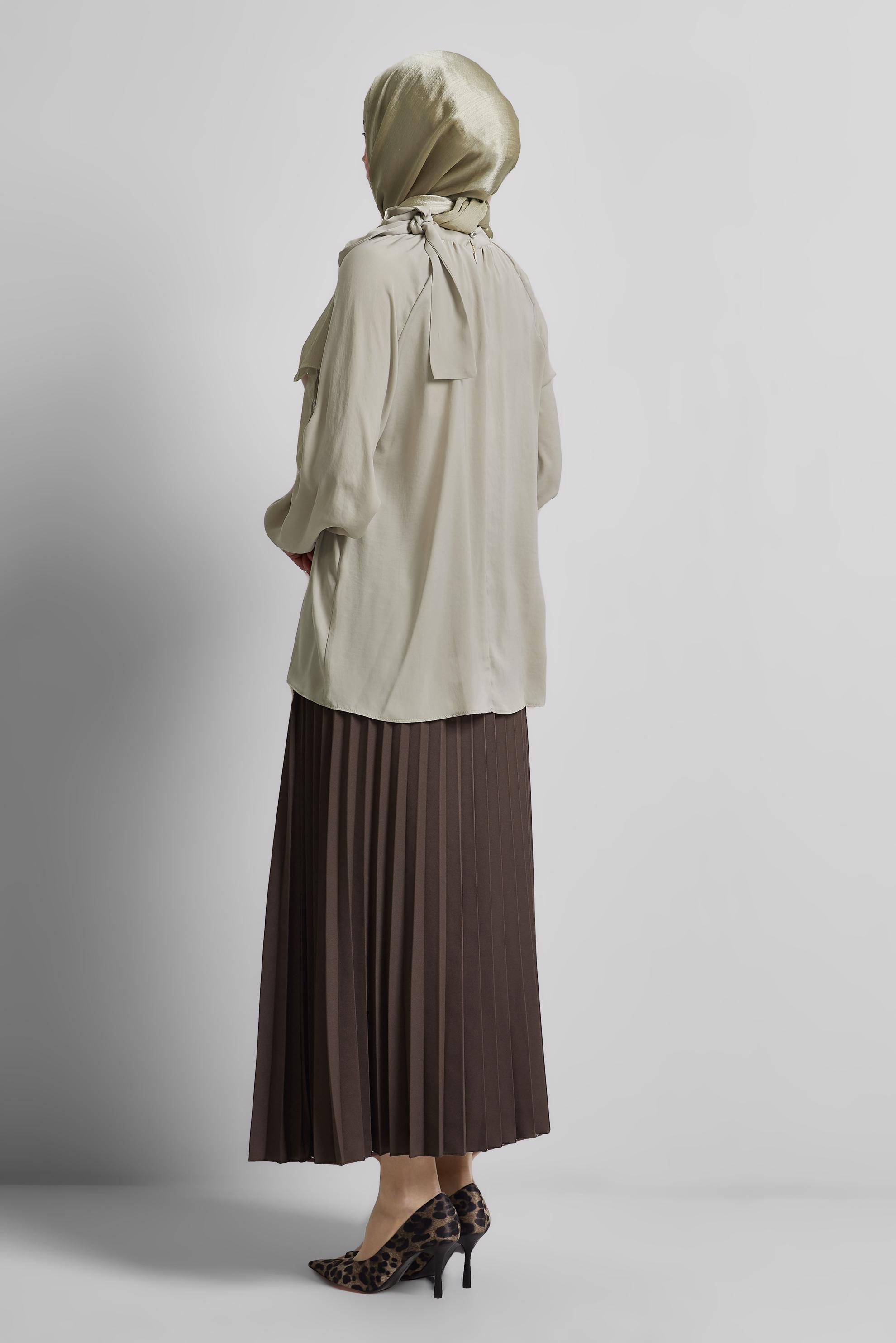 Tesettür giyim KUM BAĞLAMA DETAYLI BLUZ 45394