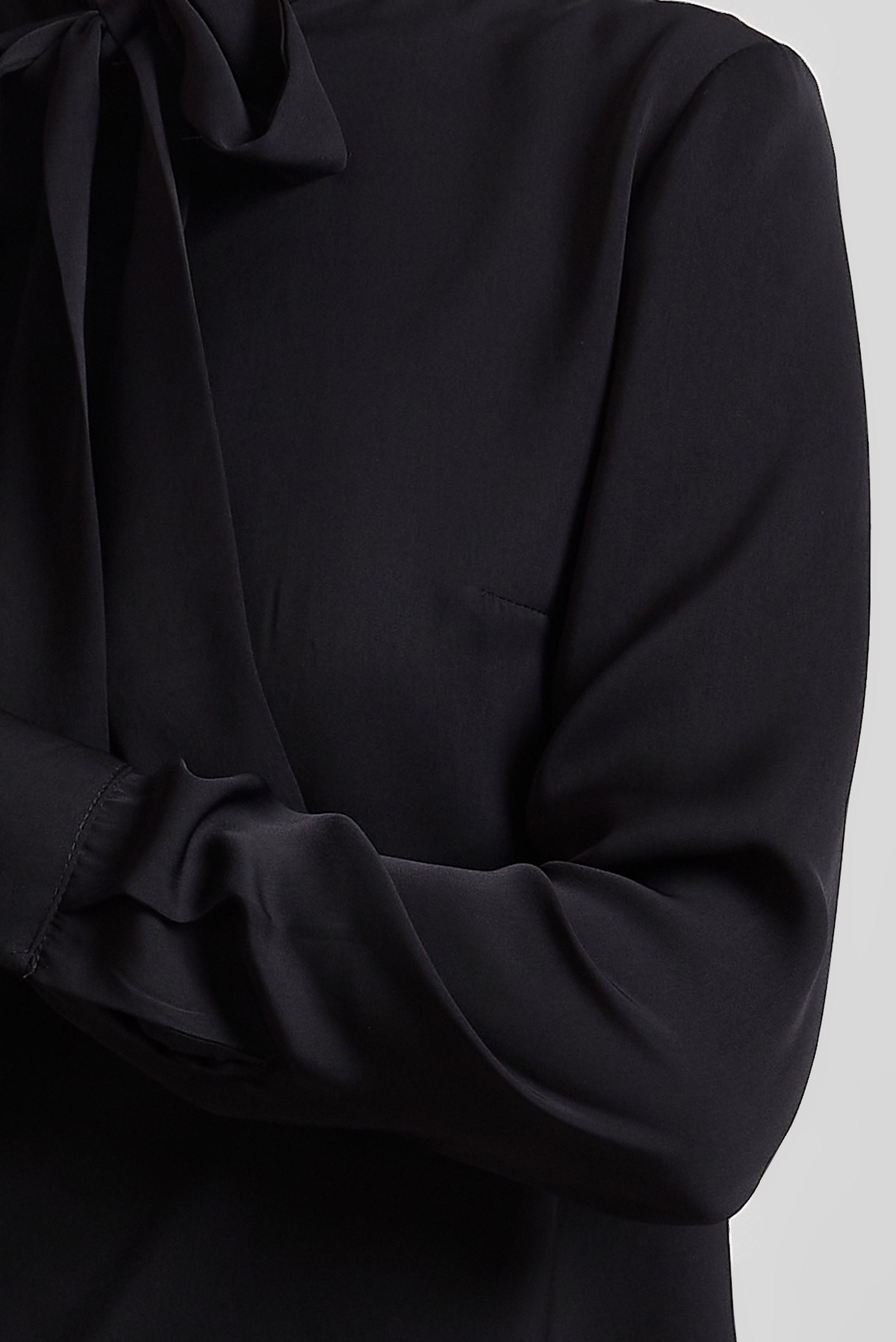 Vêtements hijab NOIR BLOUSE À COL NOUÉ 45395