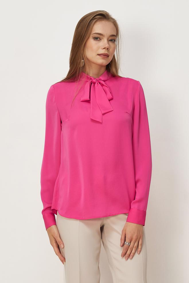 Vêtements hijab BEIGE BLOUSE À COL NOUÉ 45395 - ALVİNA