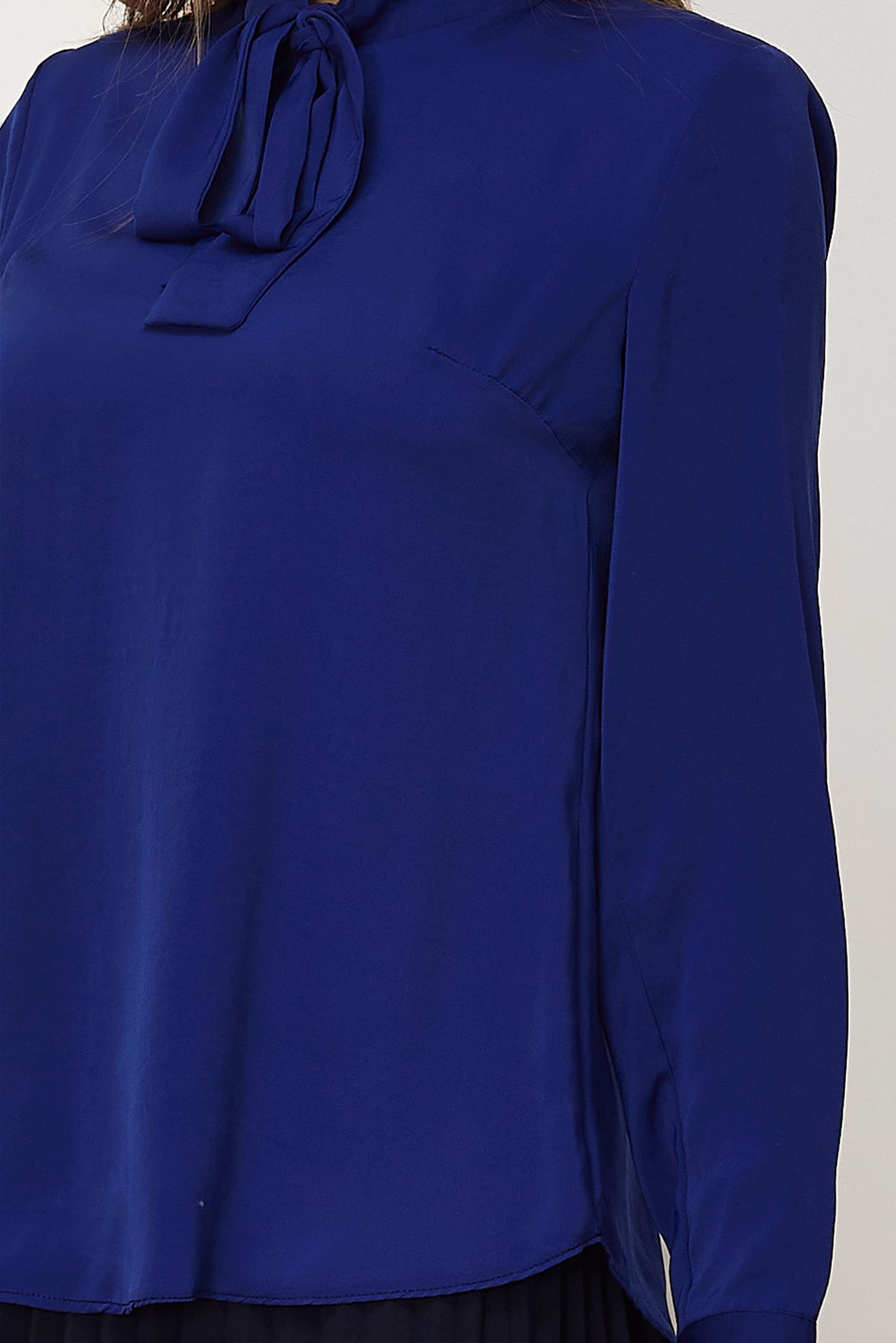 Vêtements hijab BLEU MARINE BLOUSE À COL NOUÉ 45395
