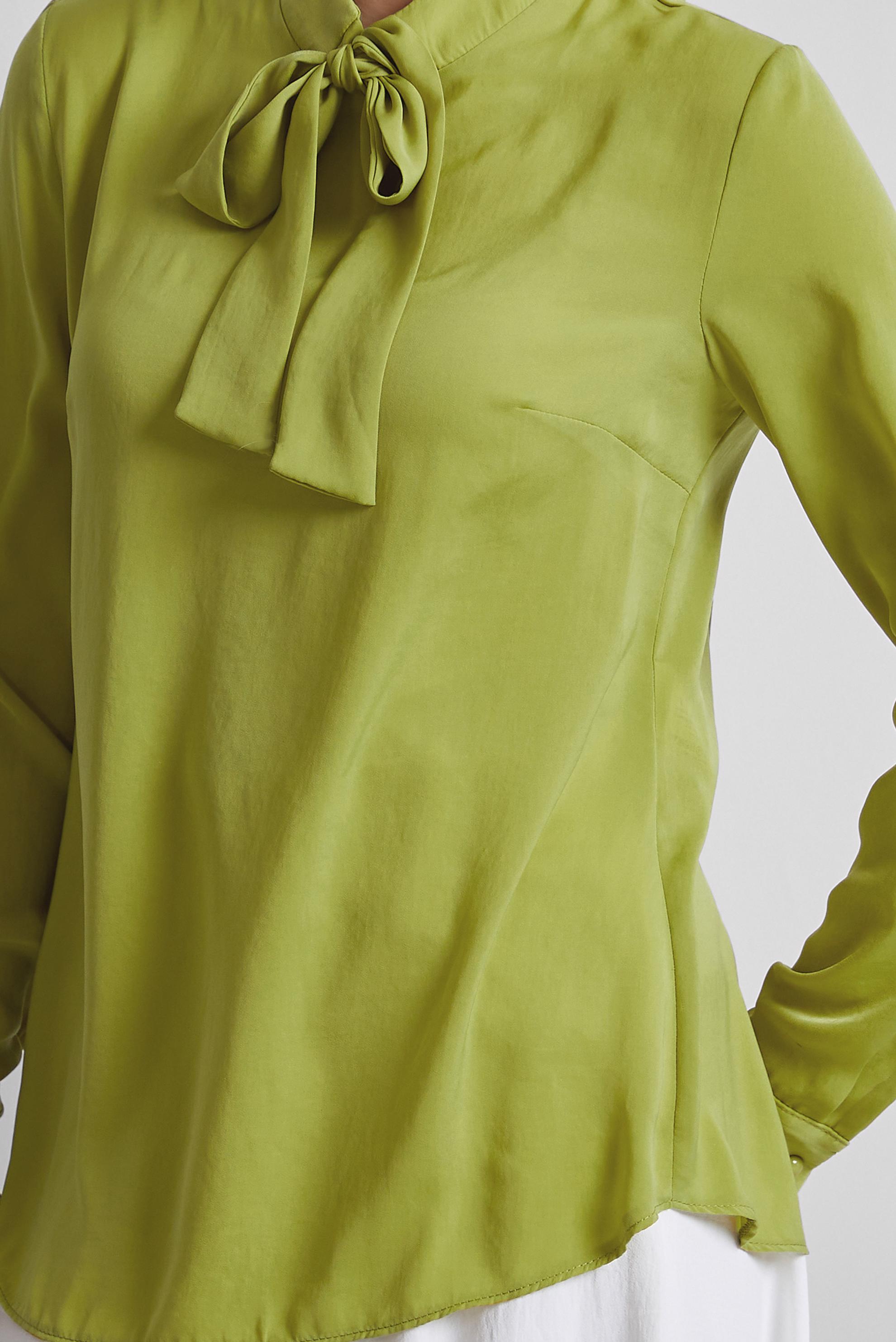 Tesettür giyim YEŞİL YAKASI BAĞLAMA DETAYLI BLUZ 45395