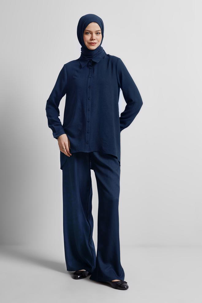 Vêtements hijab BLEU MARINE 45521 JADE BLUZ 38-46 TEK 42 - ALVİNA