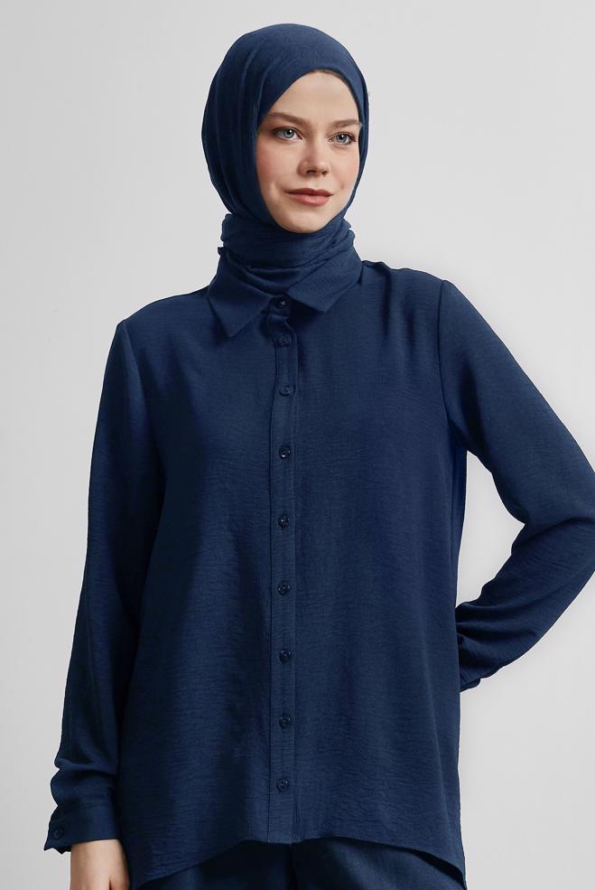 Vêtements hijab BLEU MARINE 45521 JADE BLUZ 38-46 TEK 42 - ALVİNA