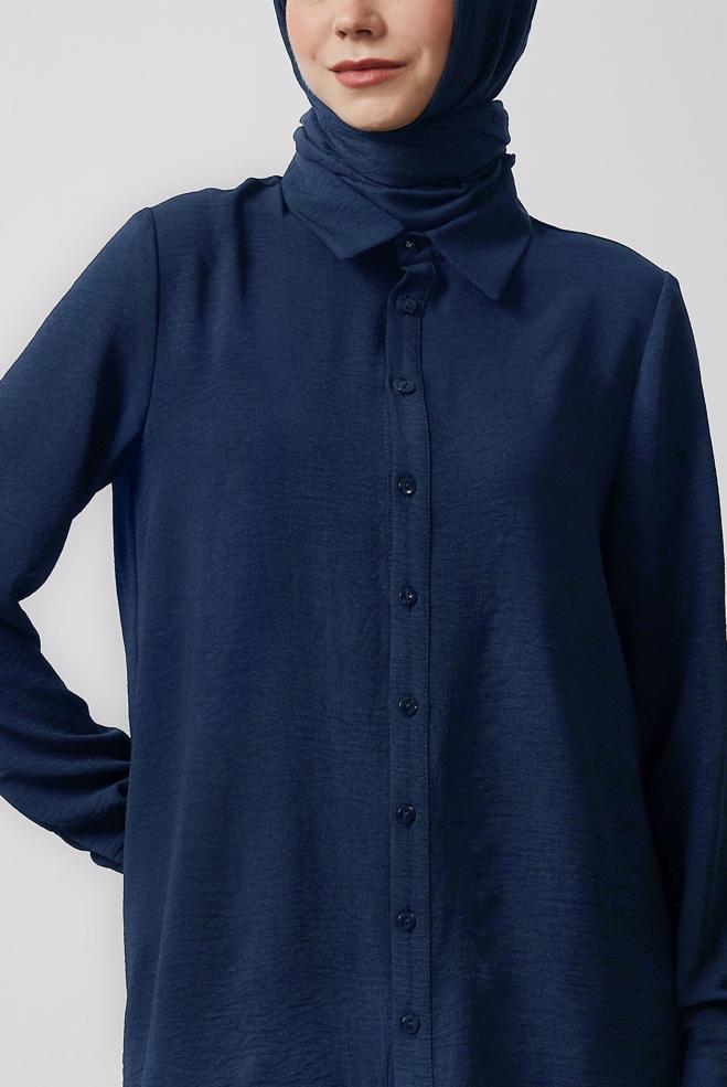 Vêtements hijab BLEU MARINE 45521 JADE BLUZ 38-46 TEK 42 - ALVİNA