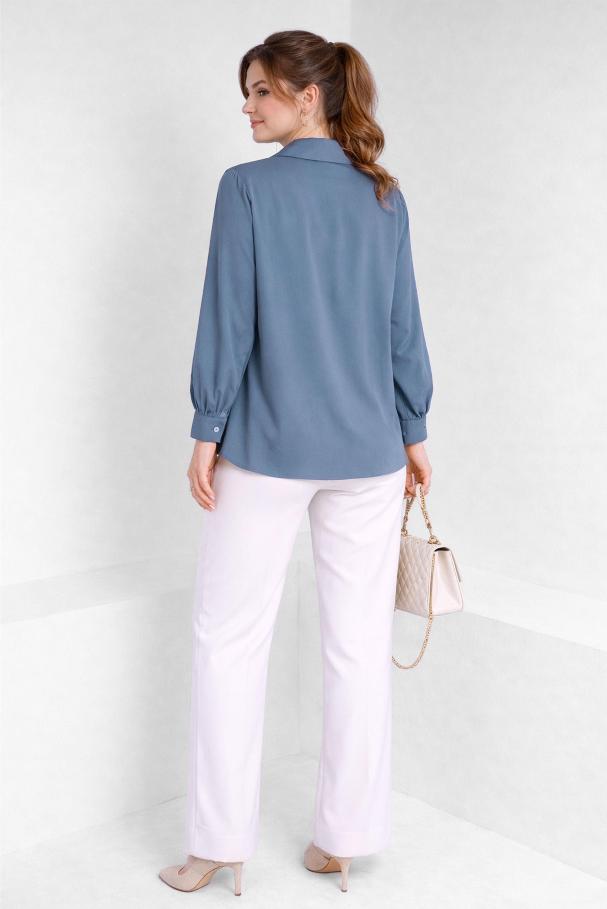 Tesettür giyim LACİVERT GÖMLEK YAKA BLUZ 45604 