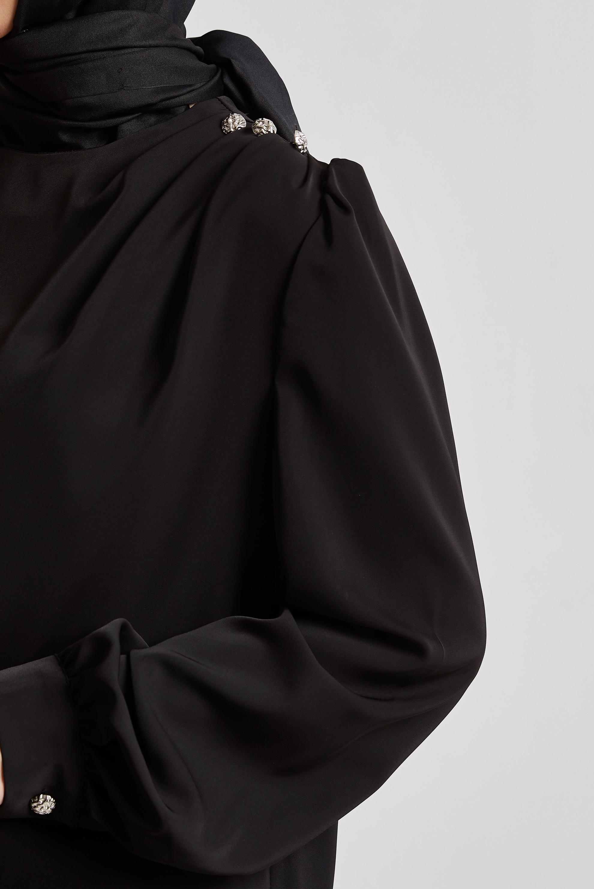 Hijab clothing BLACK CREW-NECK BLOUSE 45636
