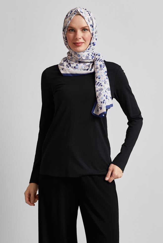 Hijab clothing BLACK CREW-NECK BODYSUIT 45640 - ALVİNA