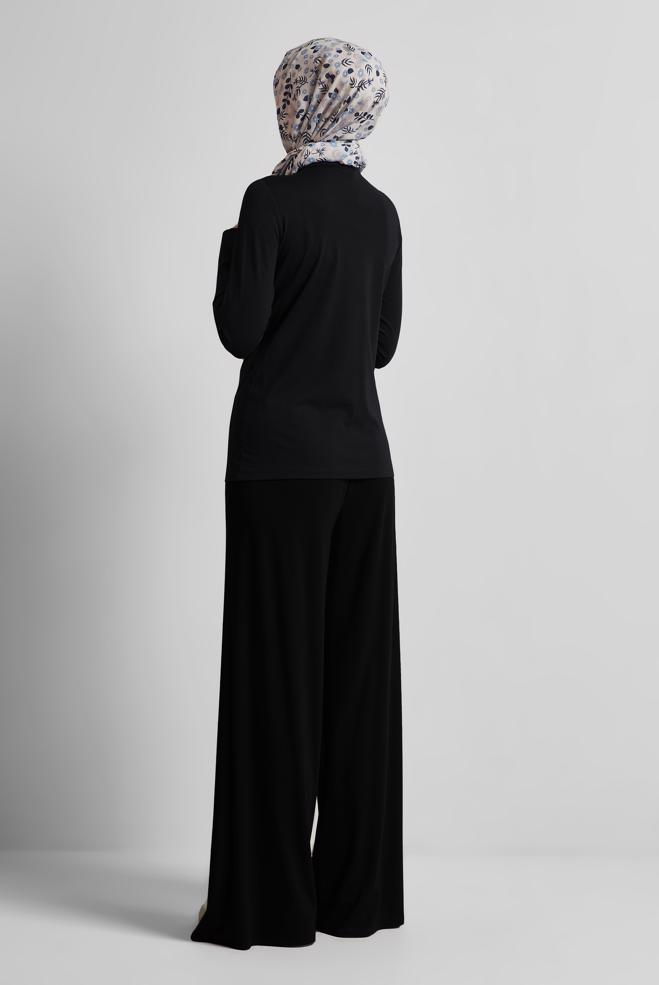 Hijab clothing BLACK CREW-NECK BODYSUIT 45640 - ALVİNA