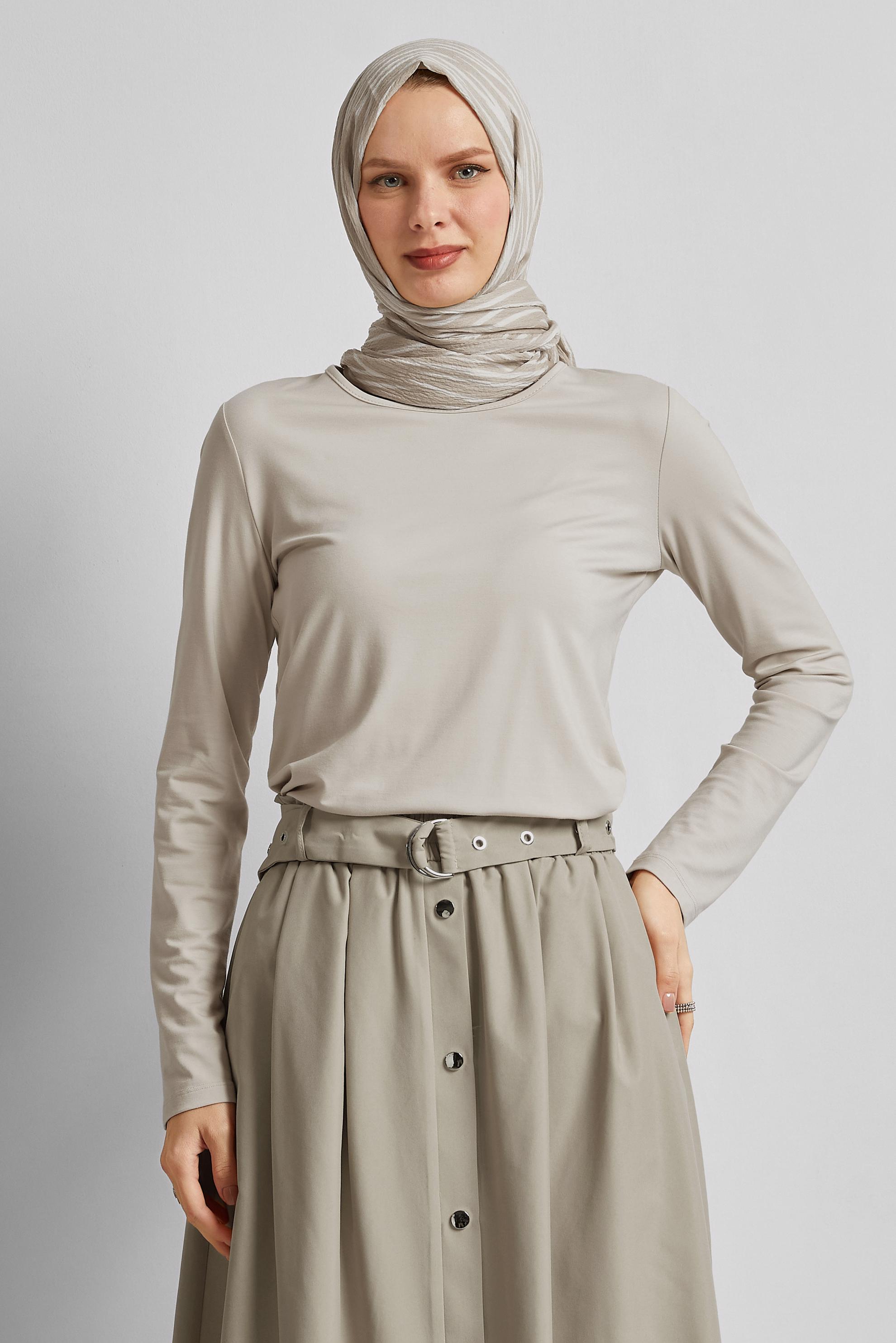 Hijab clothing BEIGE CREW-NECK BODYSUIT 45640