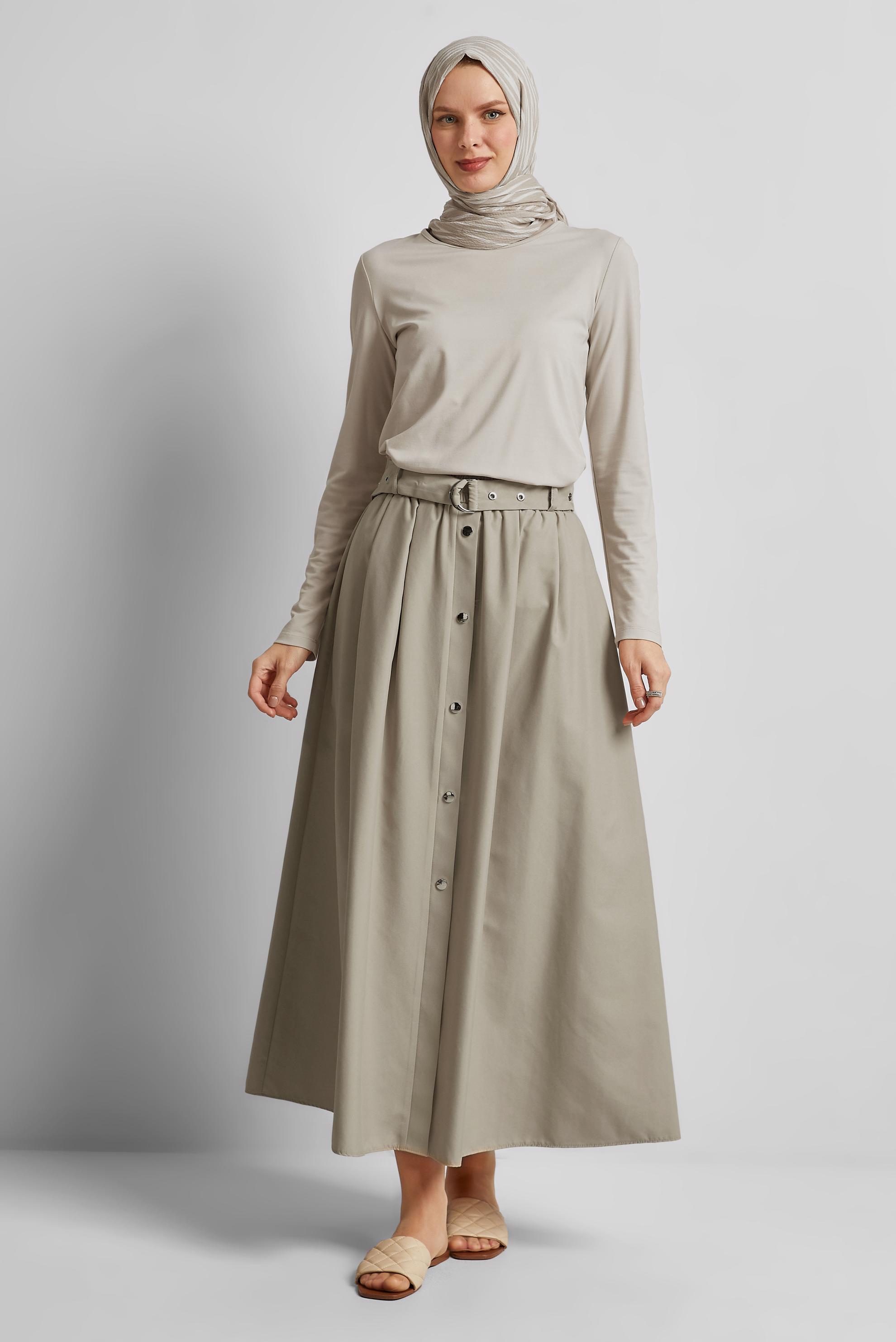 Hijab clothing BEIGE CREW-NECK BODYSUIT 45640