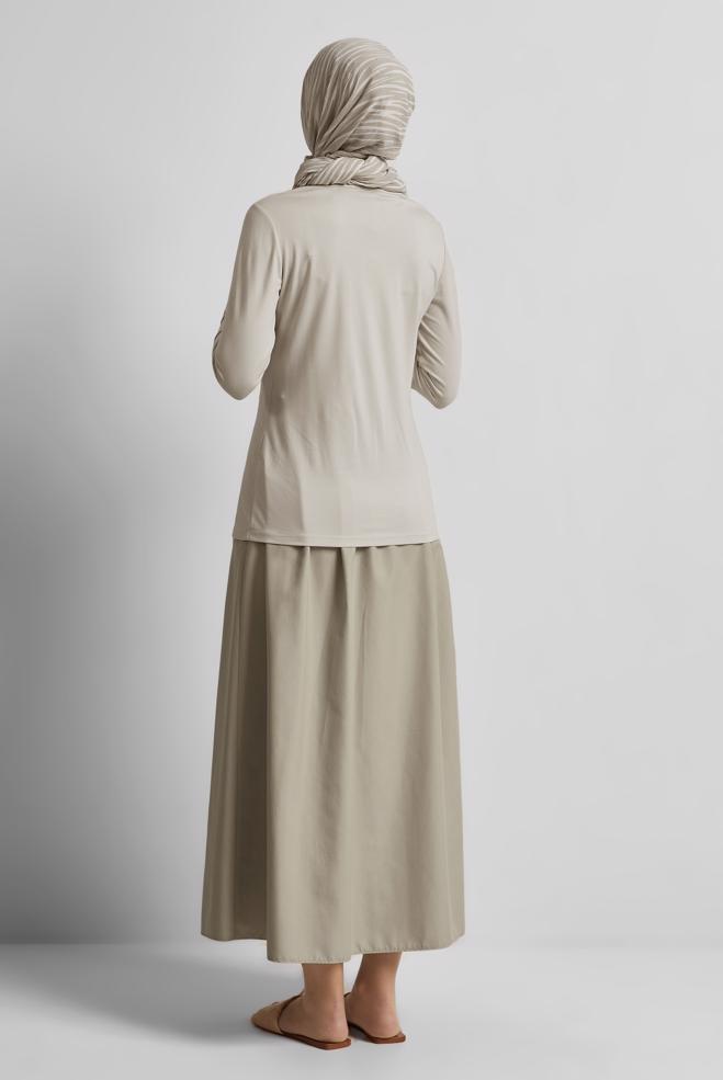 Hijab clothing BEIGE CREW-NECK BODYSUIT 45640 - ALVİNA