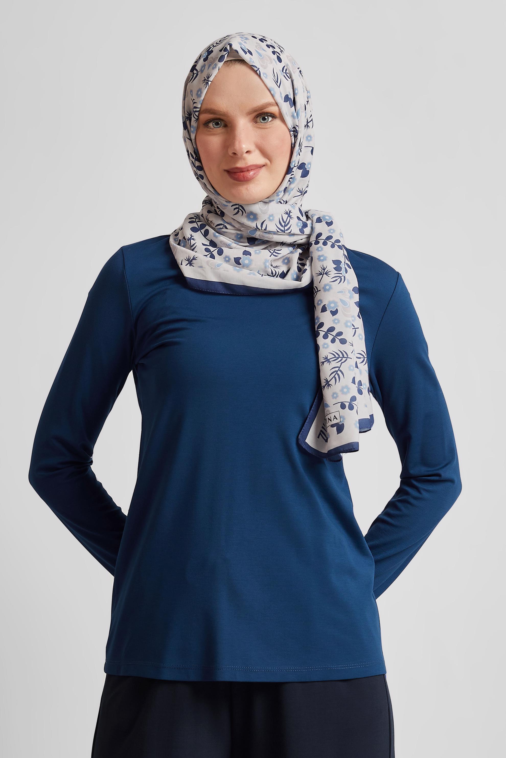 Tesettür giyim LACİVERT BİSİKLET YAKA BODY 45640