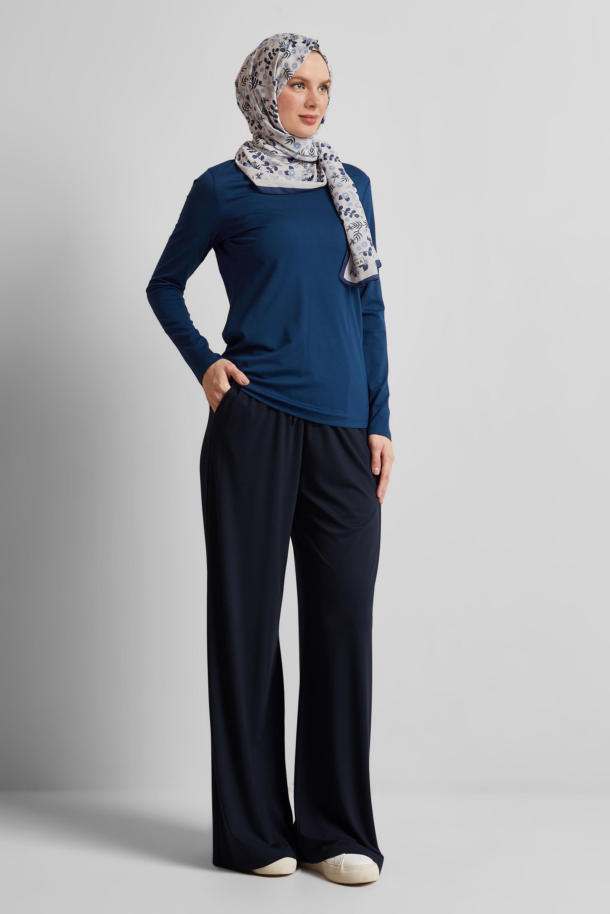 Tesettür giyim LACİVERT BİSİKLET YAKA BODY 45640