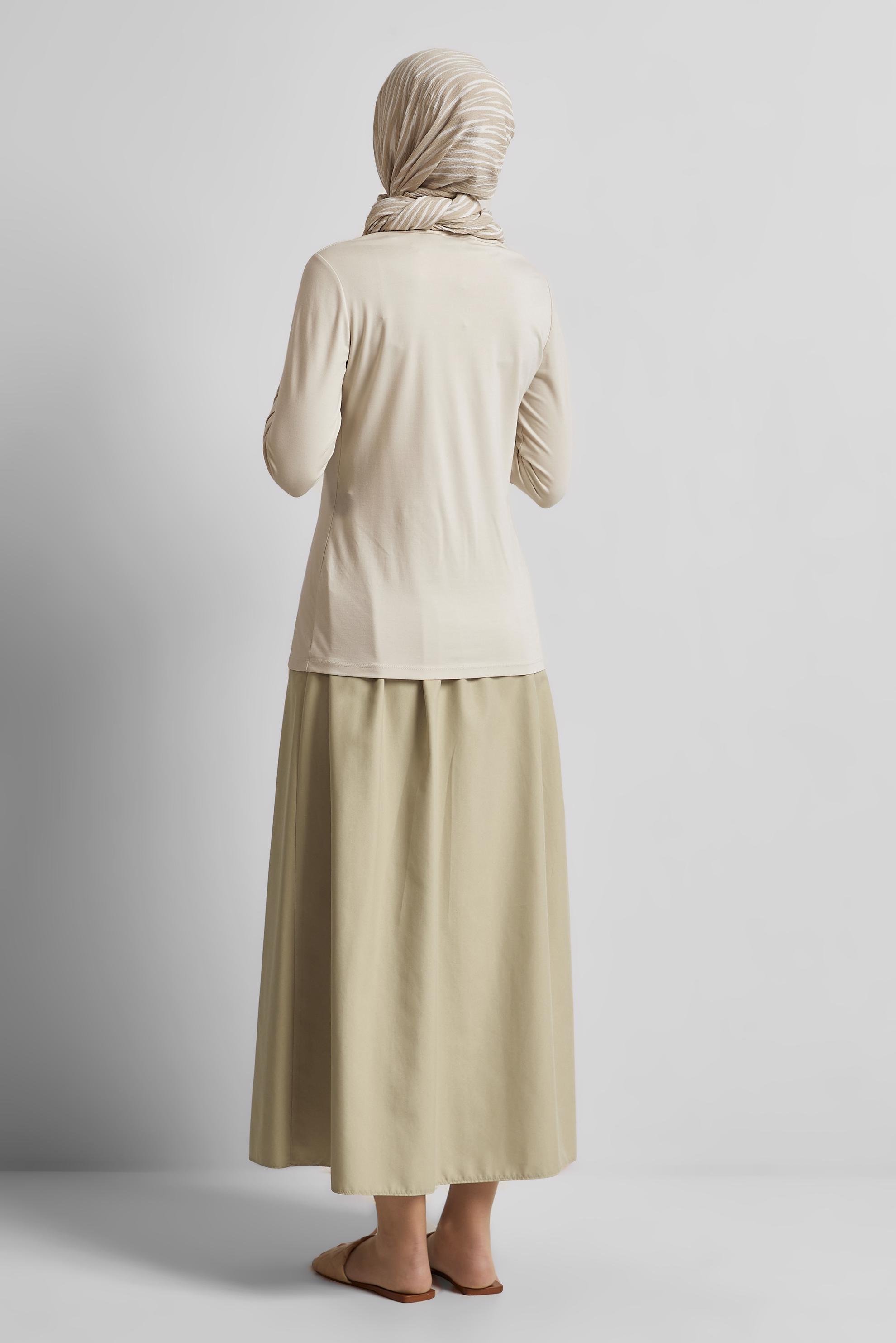 Tesettür giyim EKRU BİSİKLET YAKA BODY 45640