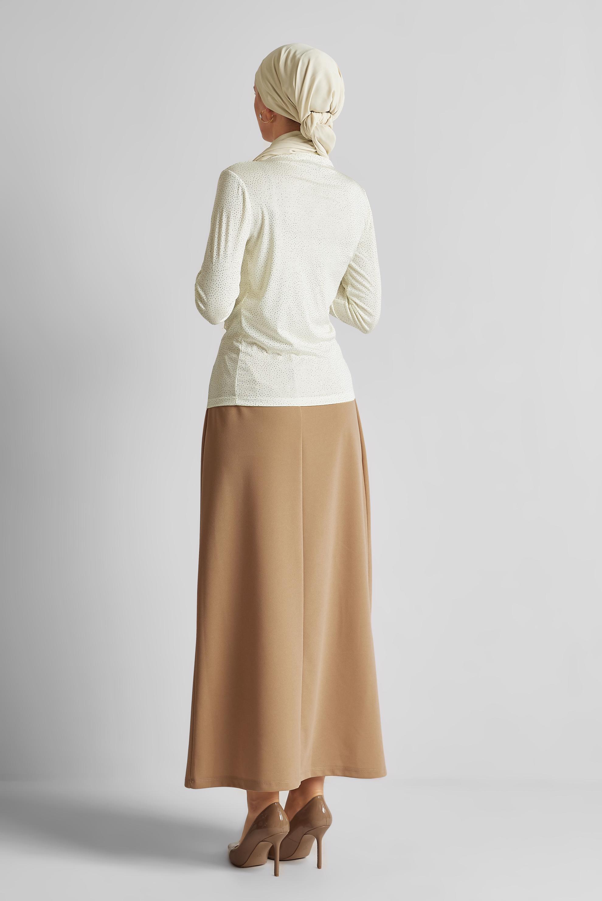 Hijab clothing WHITE DRAPE DETAILED BLOUSE 45680