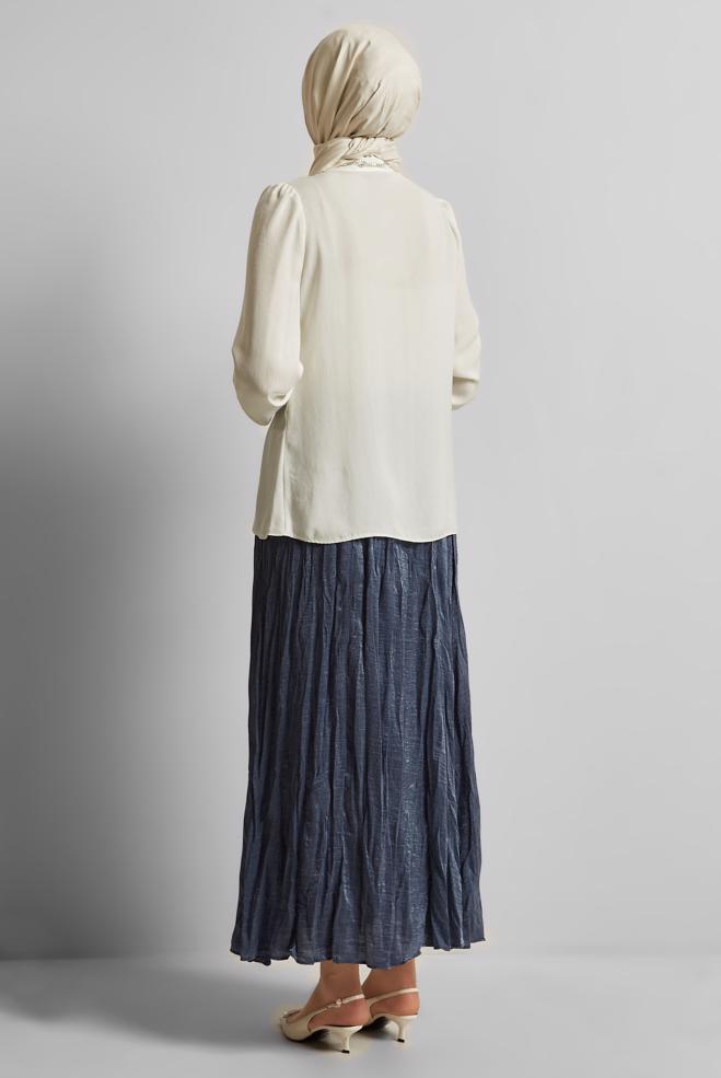 Tesettür giyim BEYAZ TAŞ DETAYLI BLUZ 45682 - ALVİNA