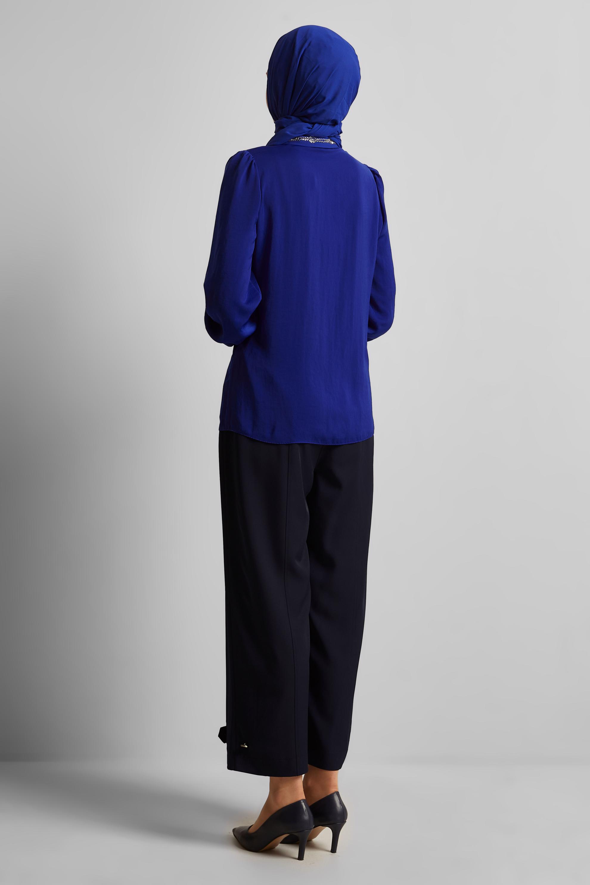 Hijab clothing NAVY BLUE GEM DETAILED BLOUSE 45682