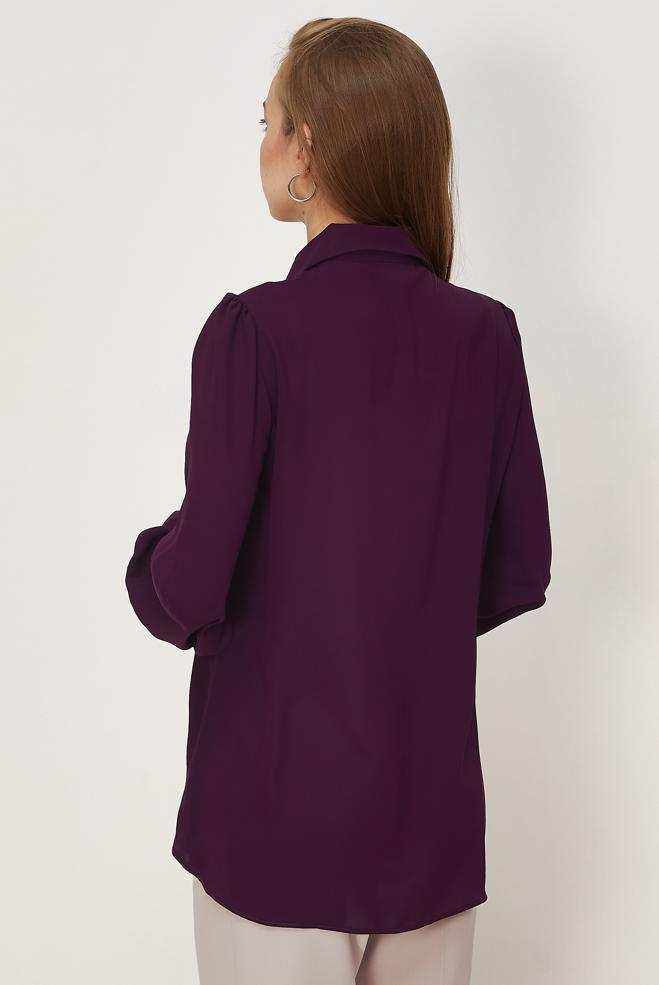 Vêtements hijab PRUNE CHEMISIER DÉTAILLÉ DE PERLES 45684 - ALVİNA
