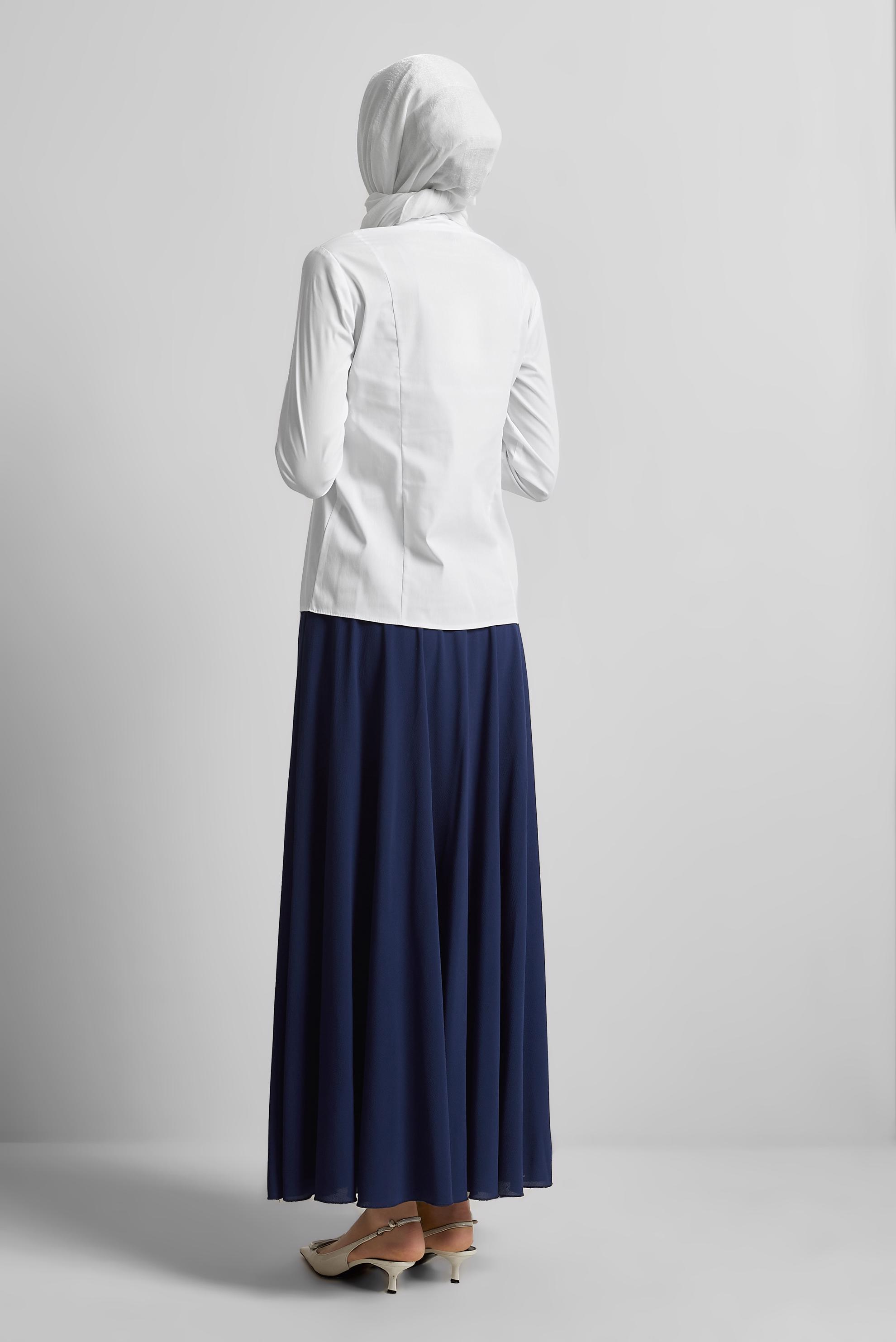 Tesettür giyim BEYAZ GÖMLEK YAKA BLUZ 45711