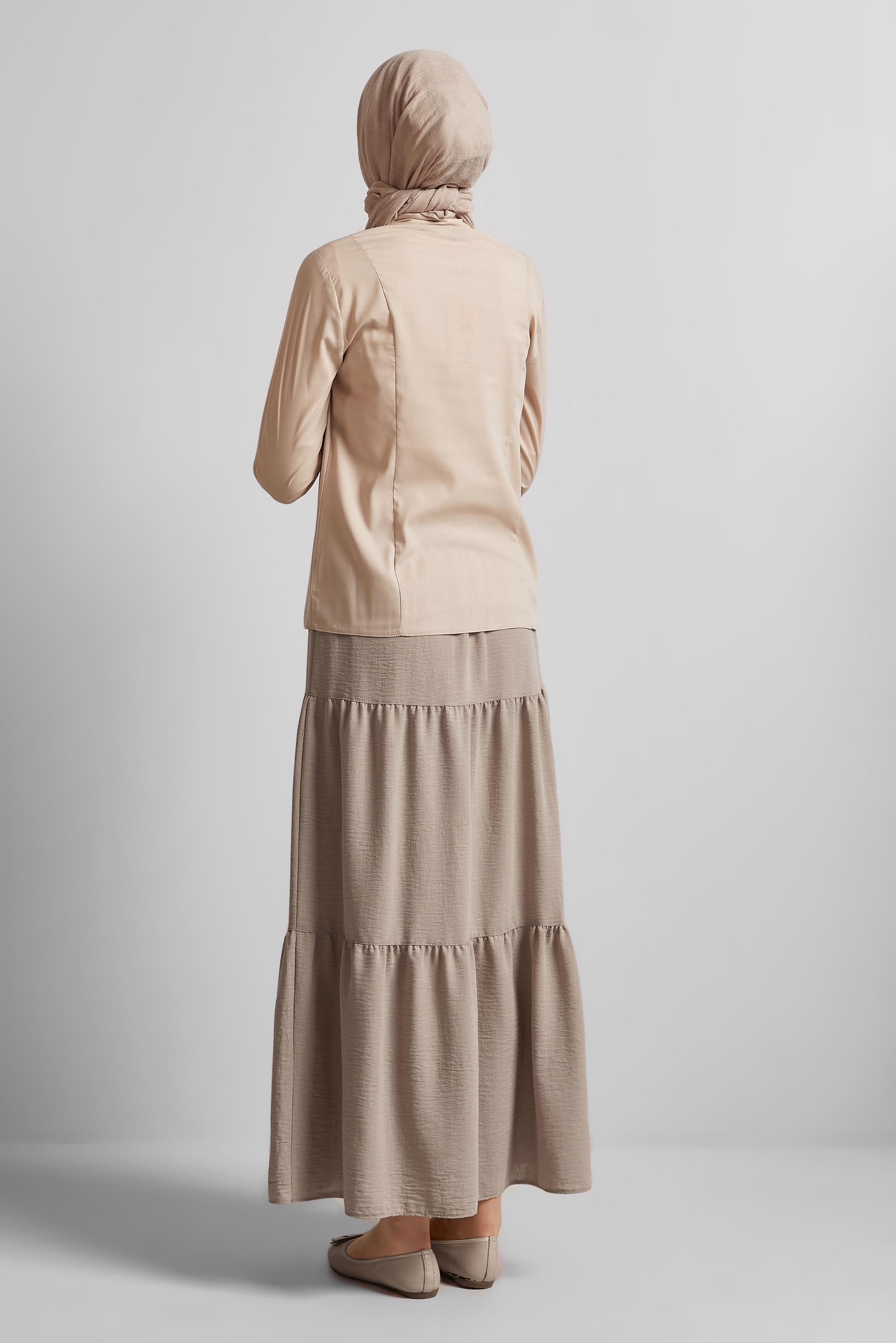 Hijab clothing BEIGE SHIRT COLLAR BLOUSE 45711