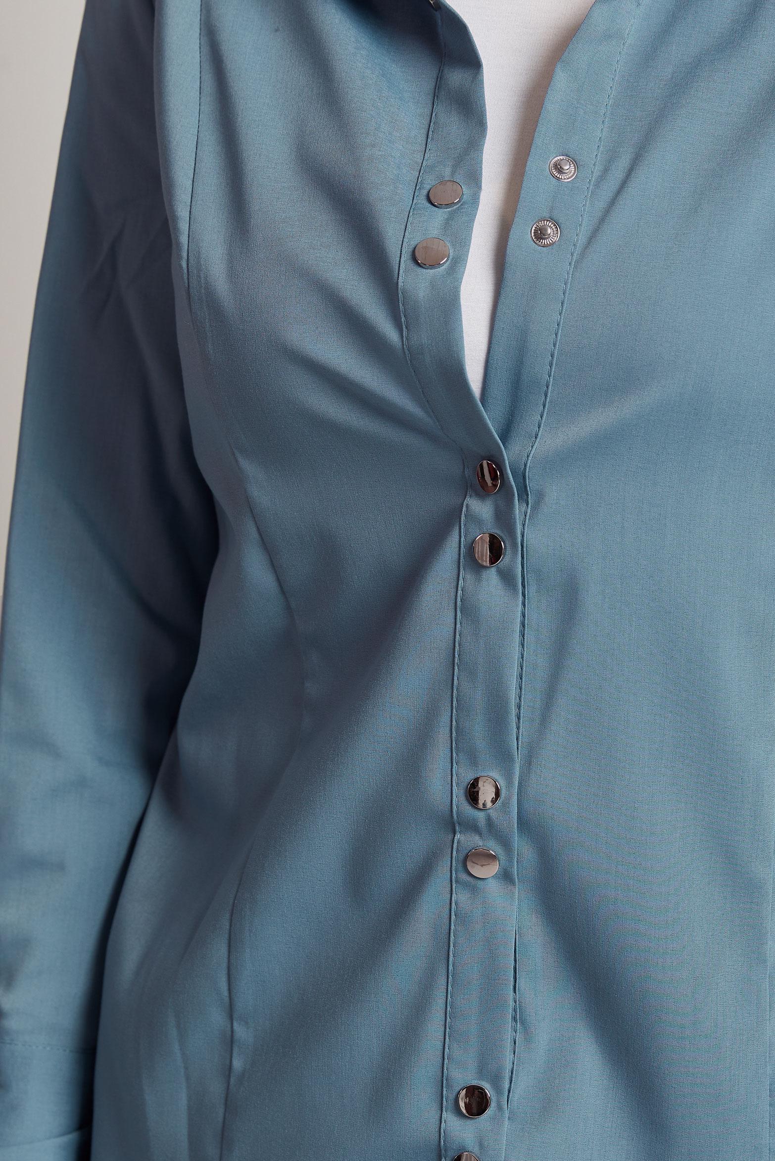 Tesettür giyim LACİVERT GÖMLEK YAKA BLUZ 45711