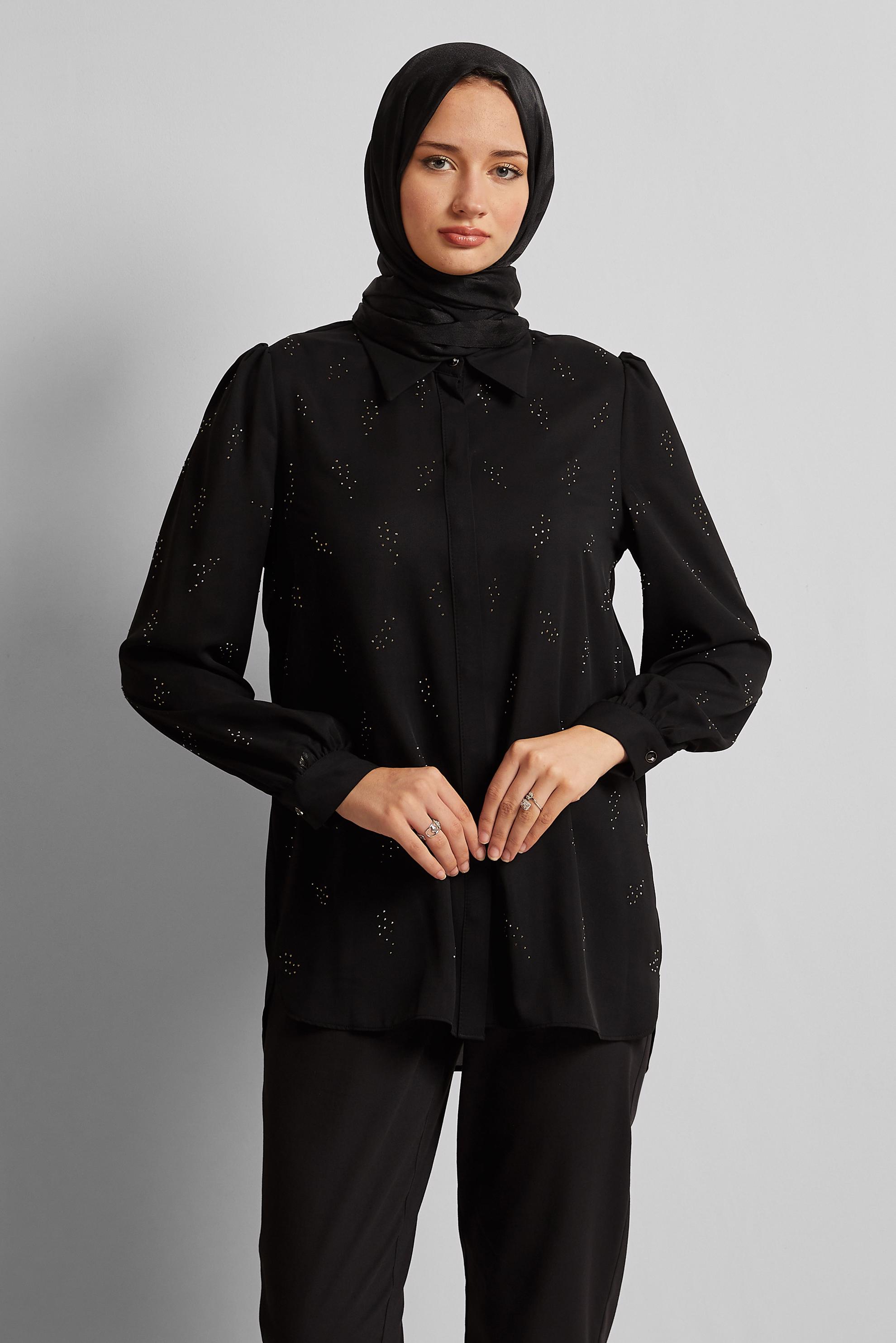Hijab clothing BLACK GEM EMBROIDERED BLOUSE 45721