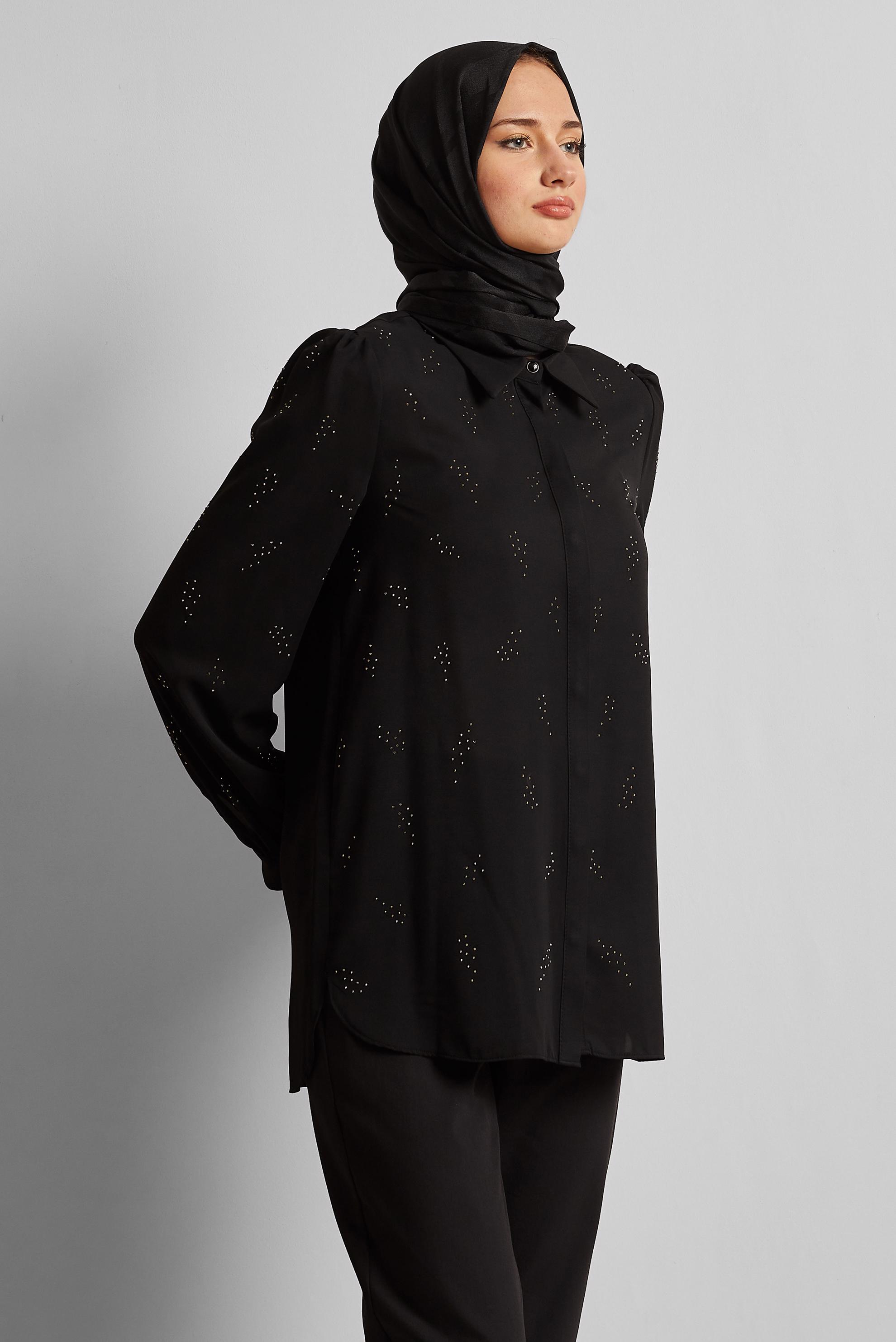 Hijab clothing BLACK GEM EMBROIDERED BLOUSE 45721
